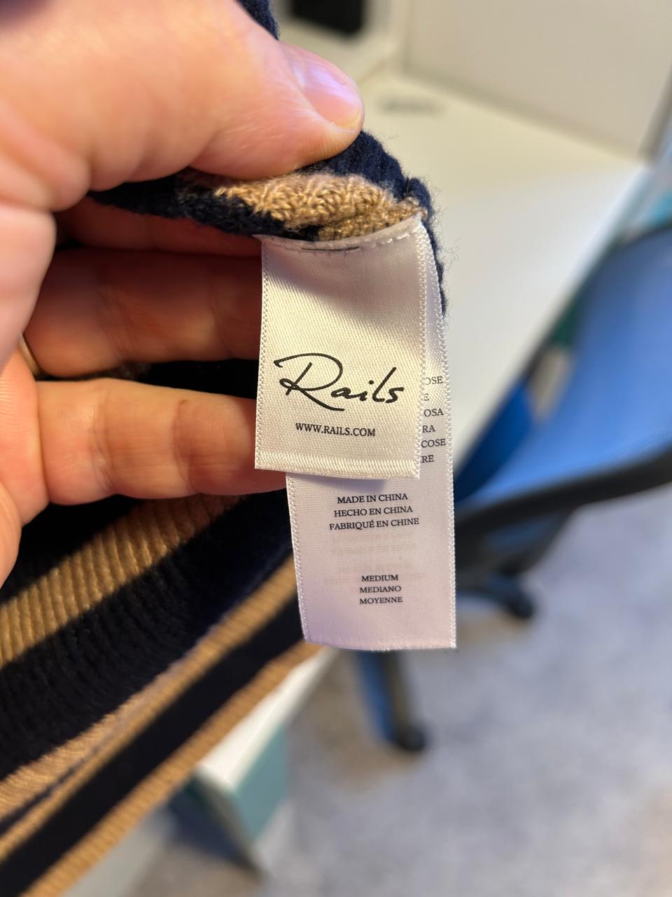 Rails Harris Polo Pullover, Streifen, Kaschmir-Mix, Gr. M, guter Zustand