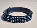 Swarovski Crystal Leather Bracelet Blue Medium, Very Good Condition