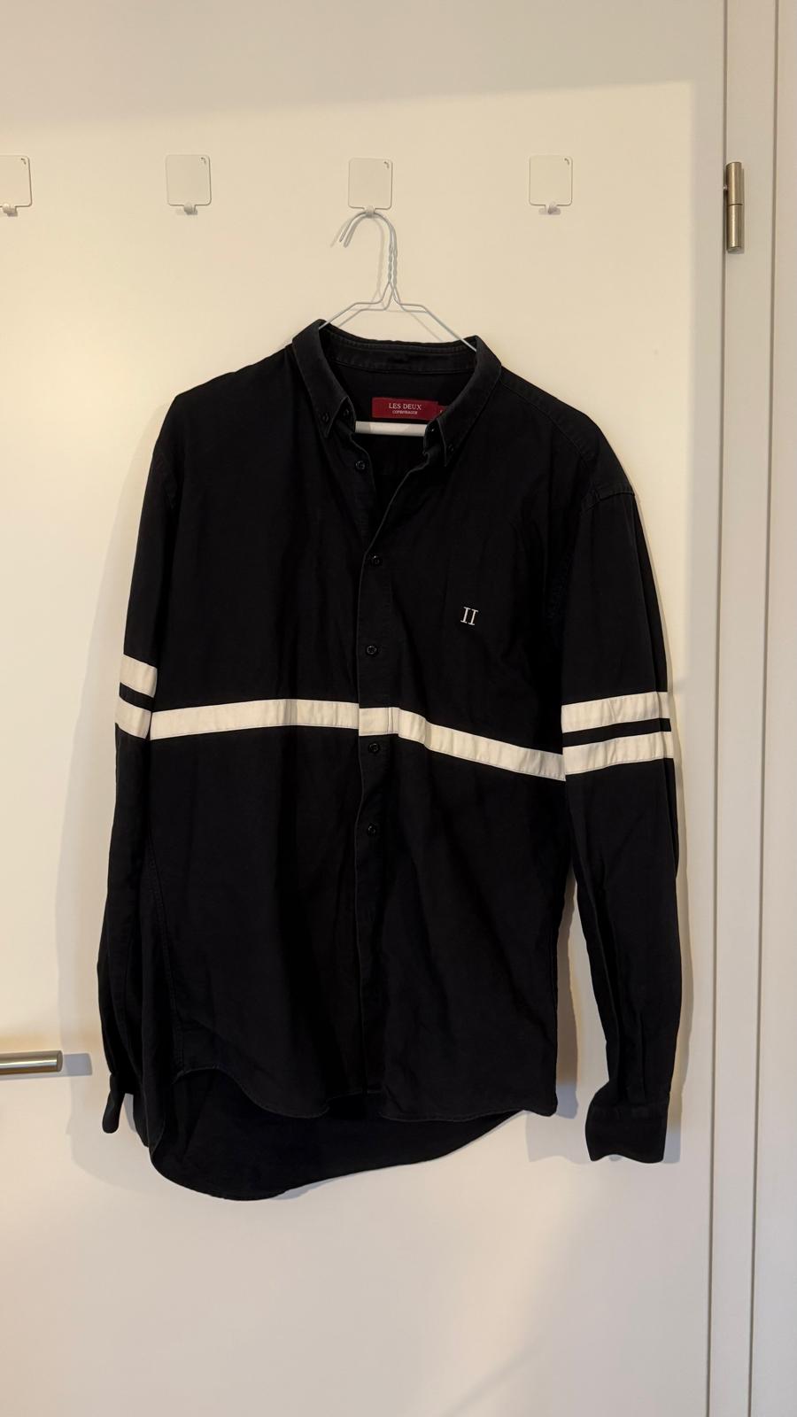 Les Deux Lane Stripe Hemd | Gr. L | 100% Baumwolle | Schwarz/Weiß | Gebraucht