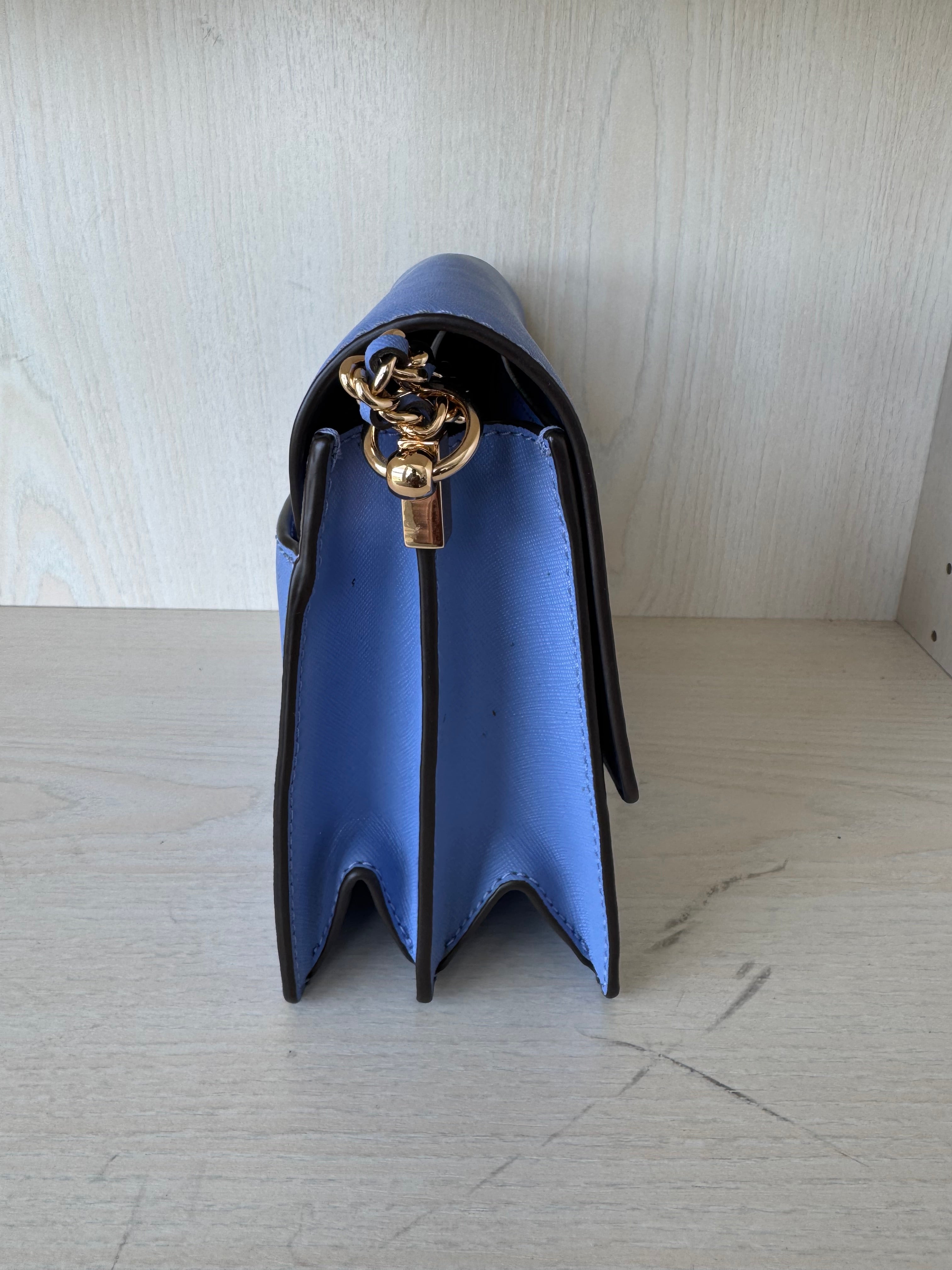 Tory Burch Robinson Convertible Shoulder Bag, Medium, Blue, Very Good