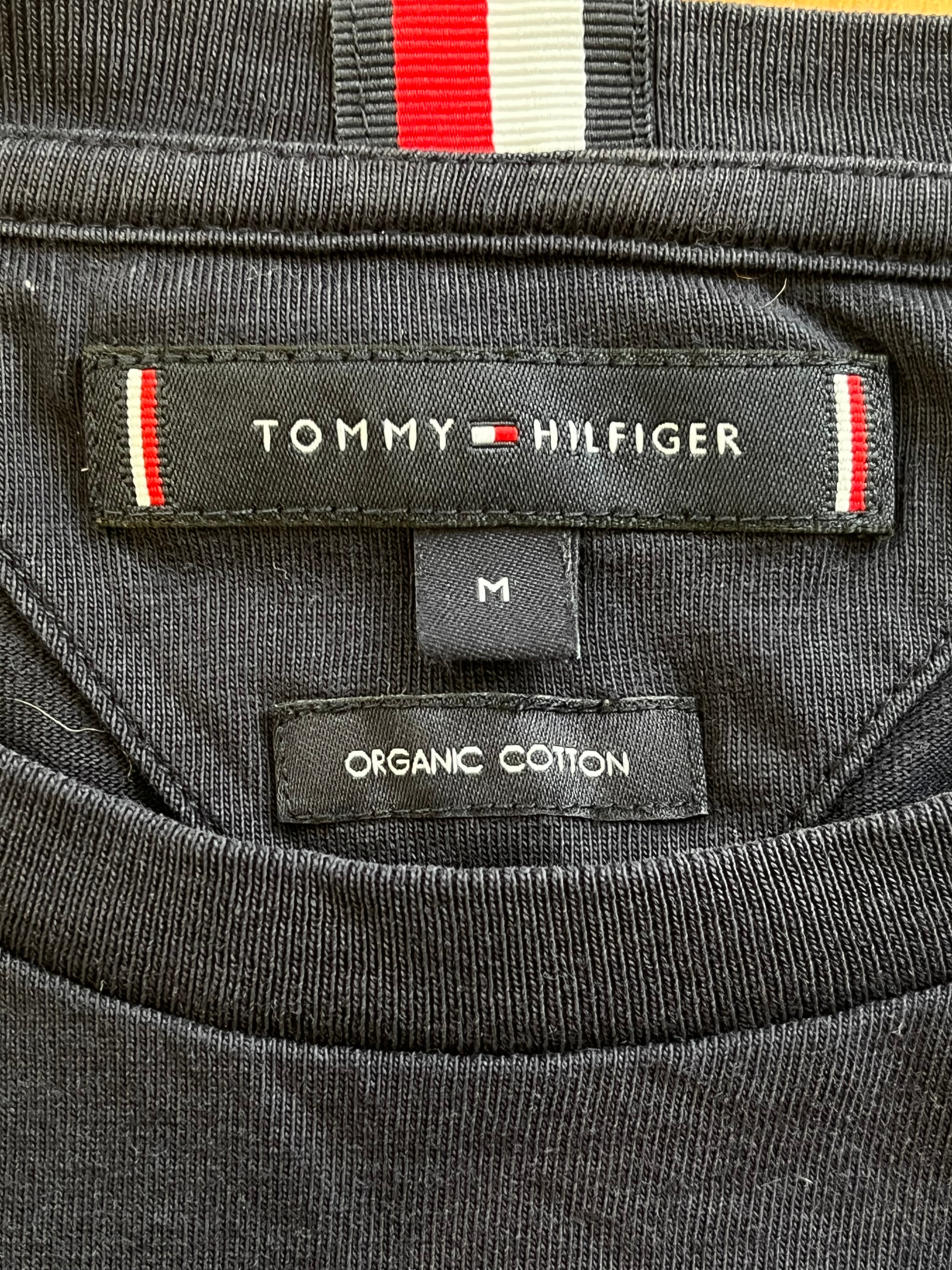 Tommy Hilfiger Organic Cotton Logo T-Shirt Navy Medium – Very Good