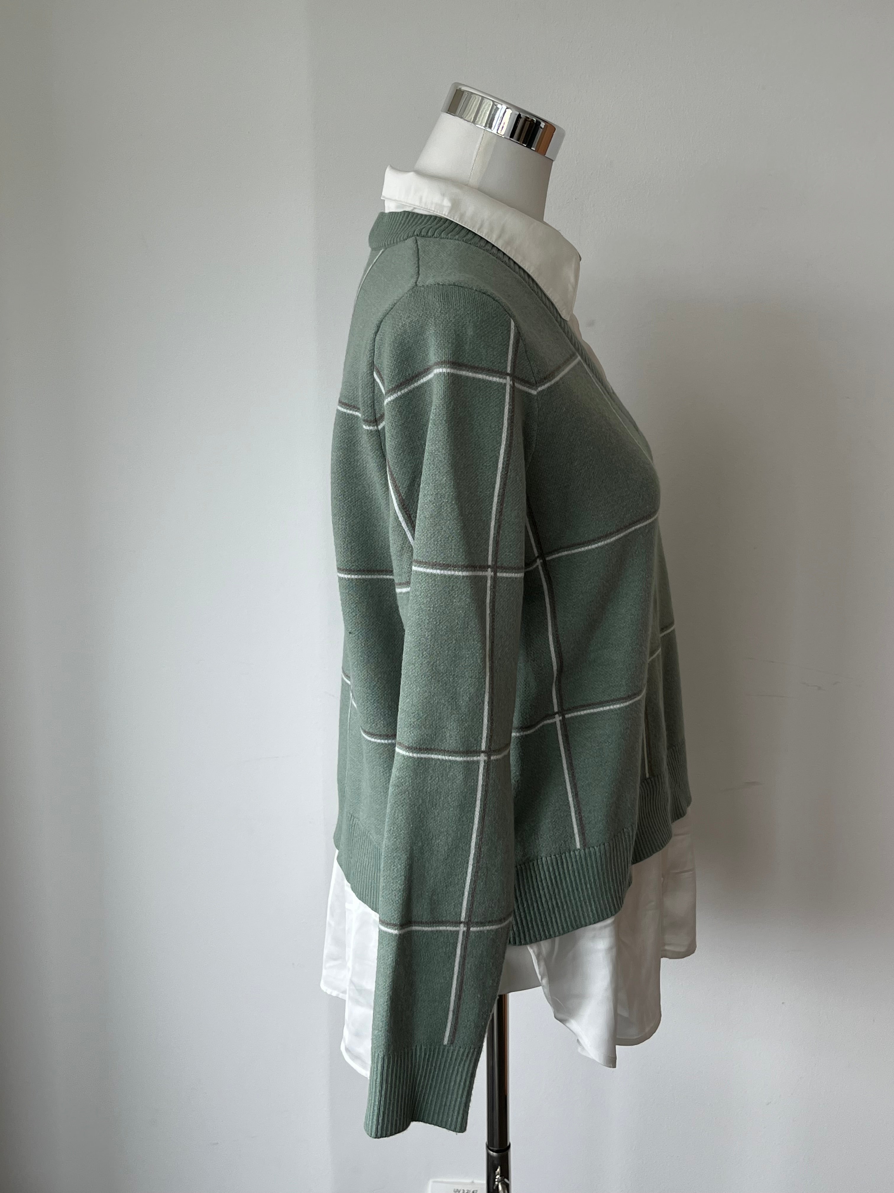 Jones & Co Damen Argyle Pullover, Teal, Größe L – beschädigt