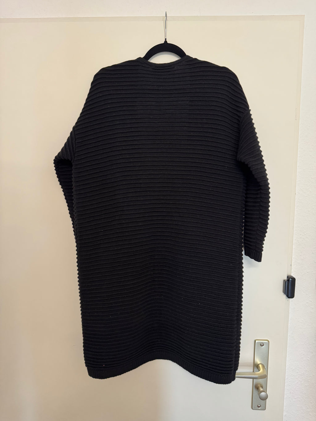 Hallhuber Plissé Knit Cardigan – Black, Size S, Good Condition