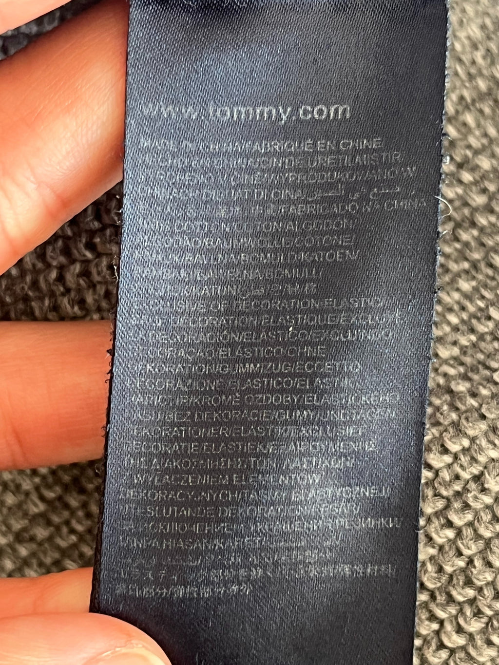 Tommy Hilfiger Half-Zip Pullover – Grau, Gr. M, Baumwolle/Kaschmir, Wie Neu