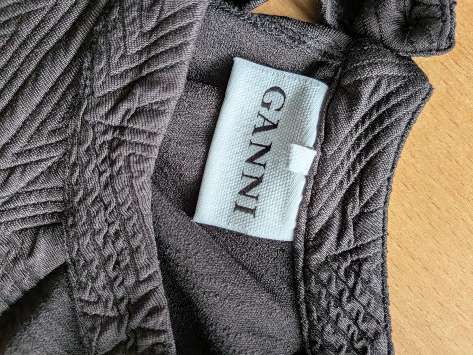GANNI Textured Sleeveless Black Dress, Size M, Very Good Condition