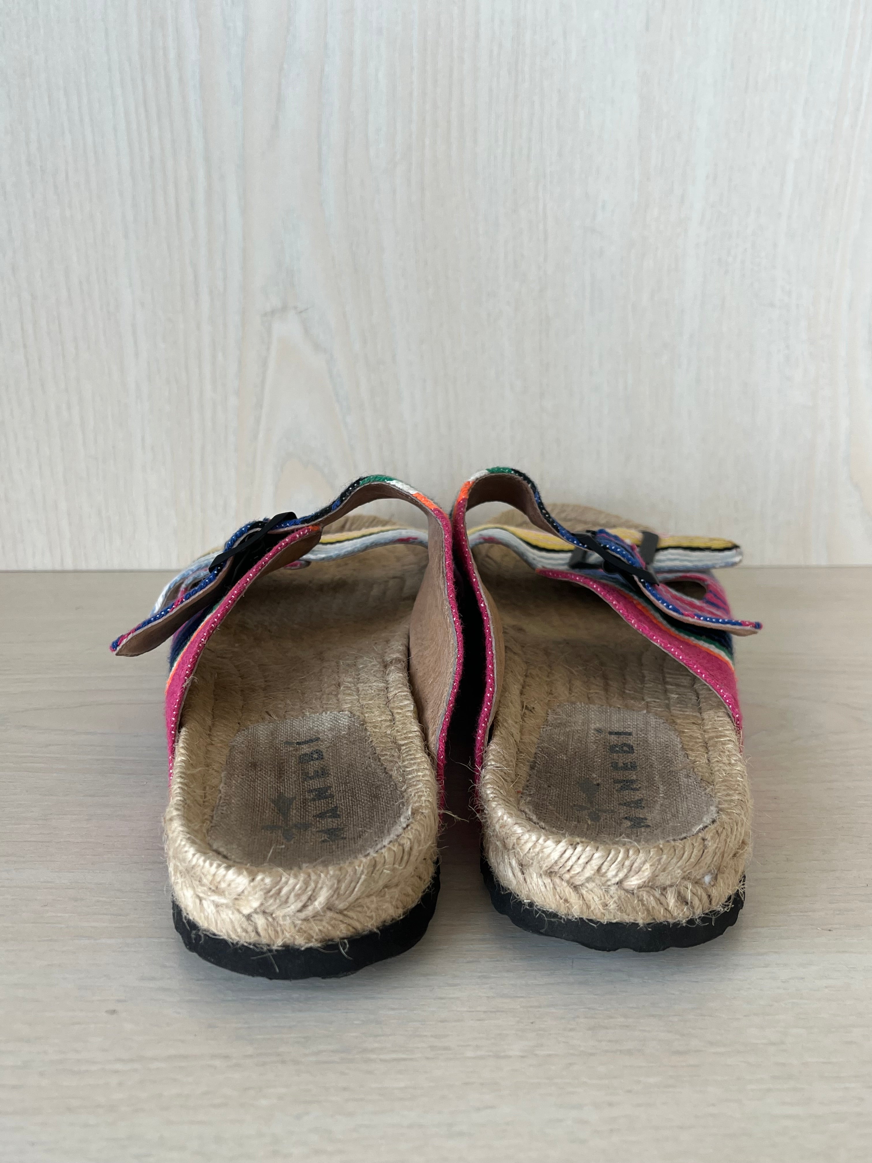 Manebí “Tulum” Espadrille Slides | Bunte Streifen | EU 39 | Guter Zustand