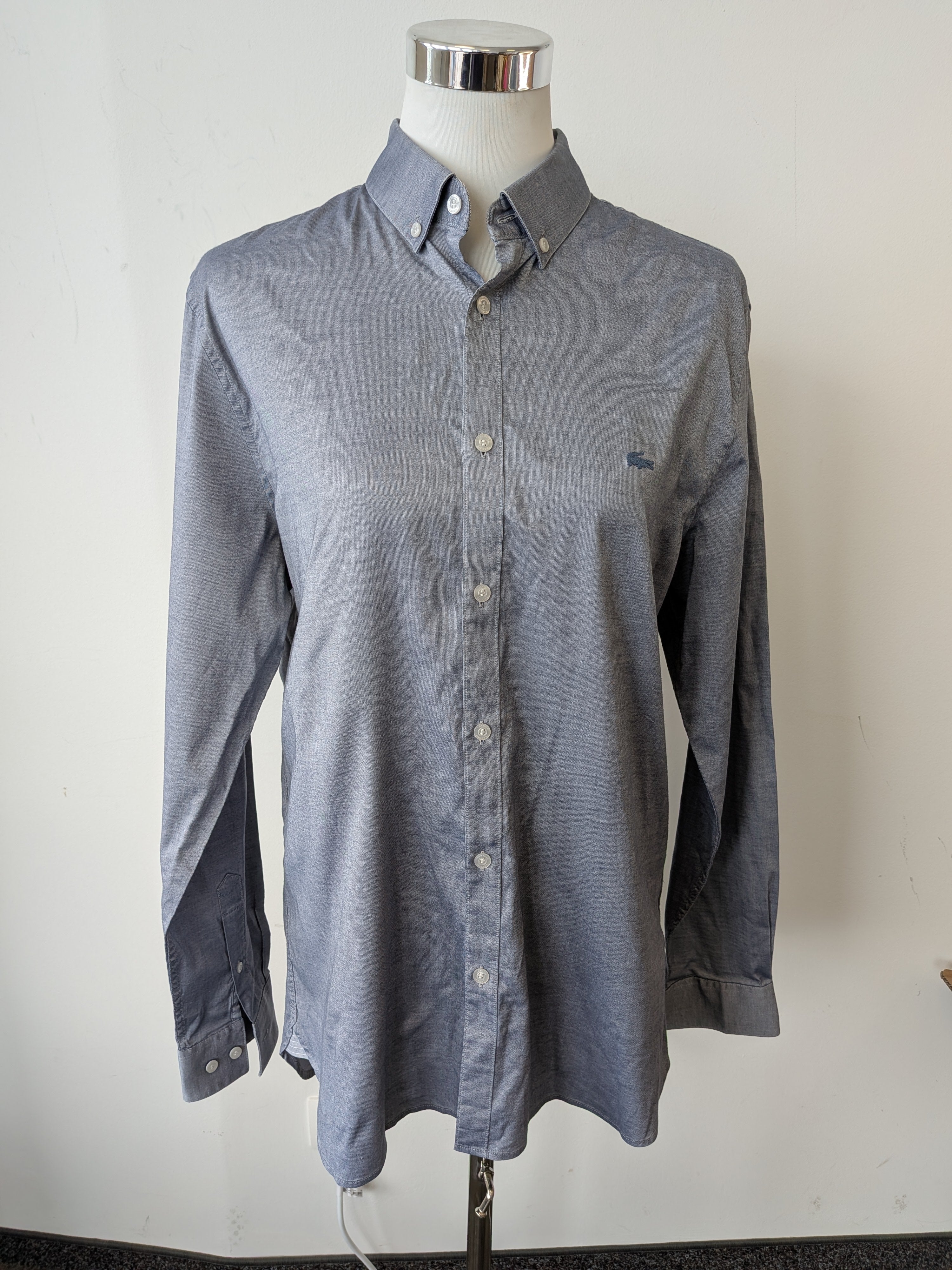 Lacoste Herren Slim Fit Hemd, hellblau, Gr. 39/15.5 – Stretch-Baumwolle, gut