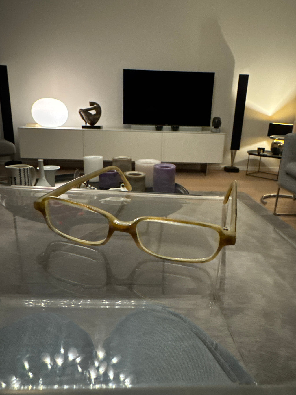 Handmade SCHONEWEG acetate eyeglass frame, brown horn, rectangular, size M, VG