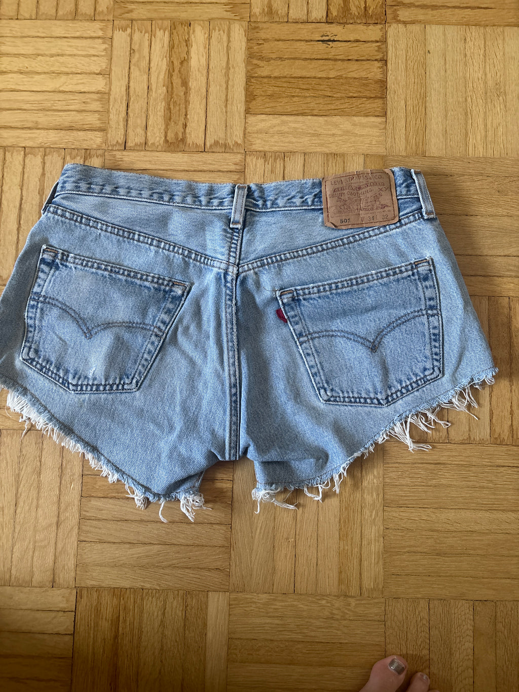 Levi’s 501 High-Rise Cut-Off Shorts W34 Hellblau Vintage Sehr Gut