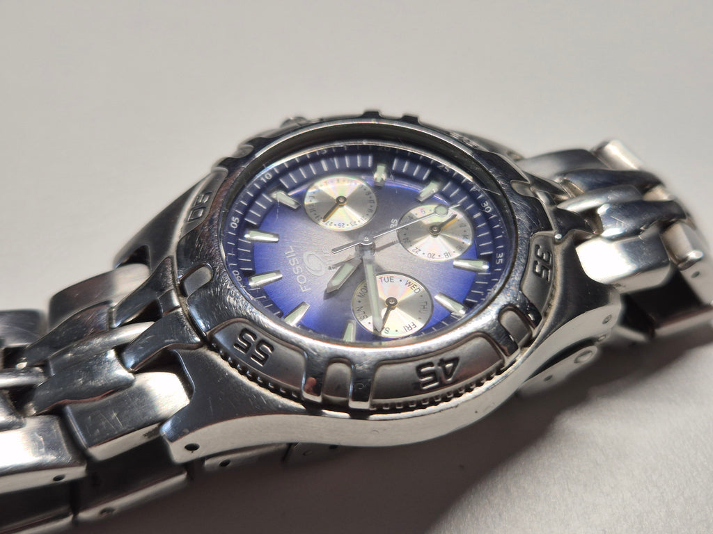 Fossil 'Blue' Chronograph BQ9177 – Edelstahl / Blaues Zifferblatt – 100m WR
