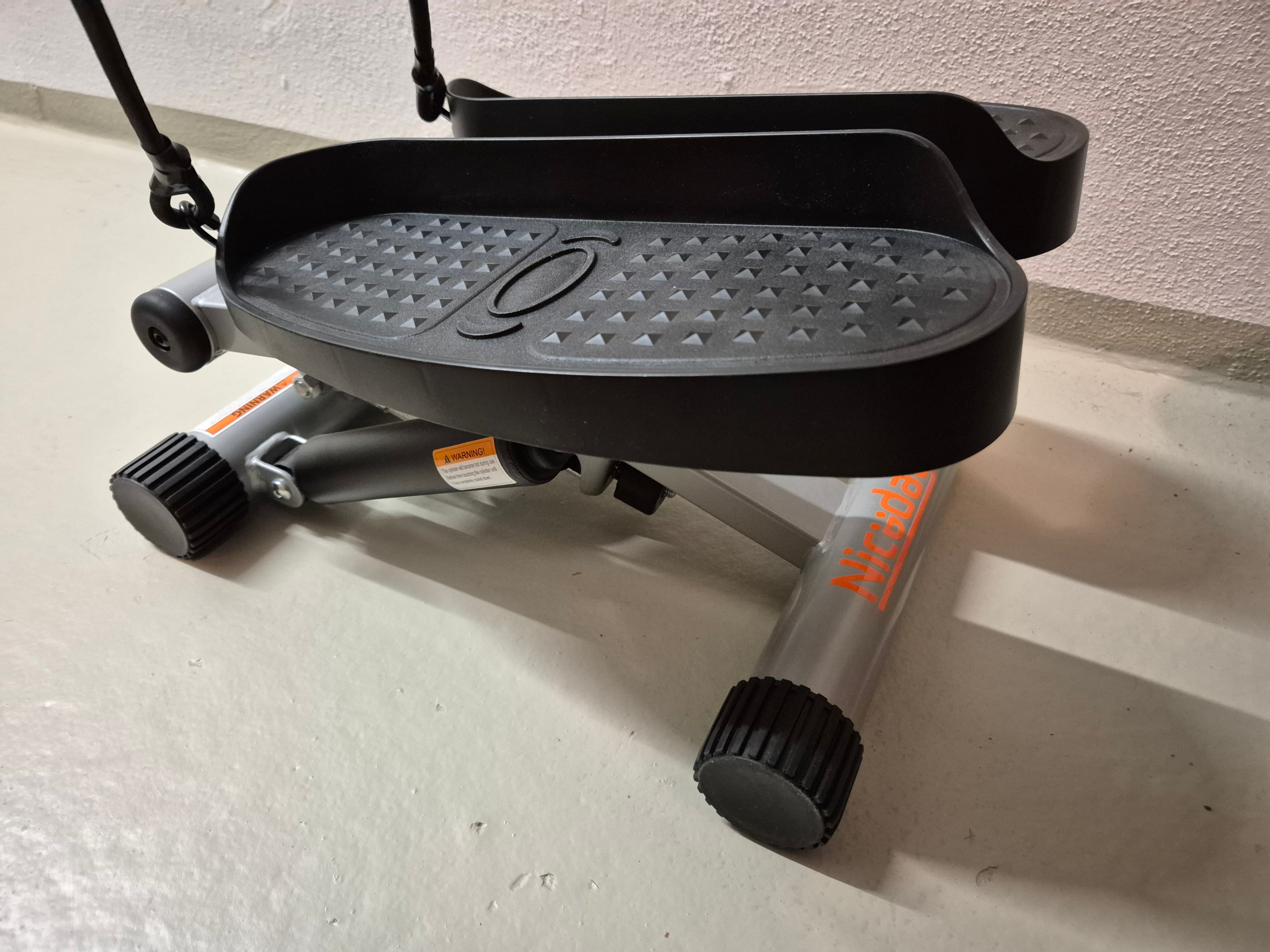 Niceday Mini Stepper 6201NL, Black/Silver, Compact, Resistance Bands, Very Good