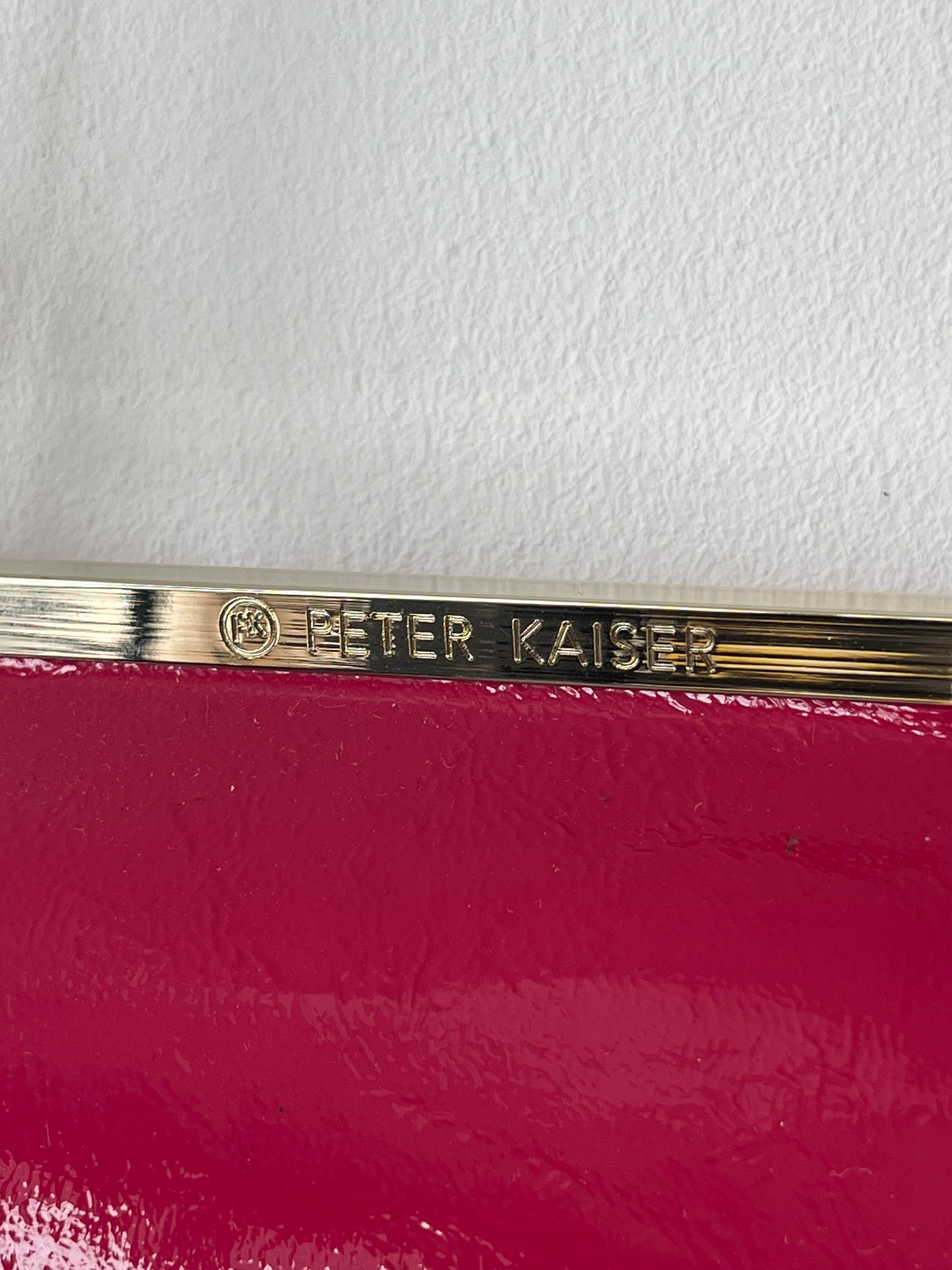 Peter Kaiser Magenta Lackleder Schulter-/Clutch-Tasche – Sehr guter Zustand