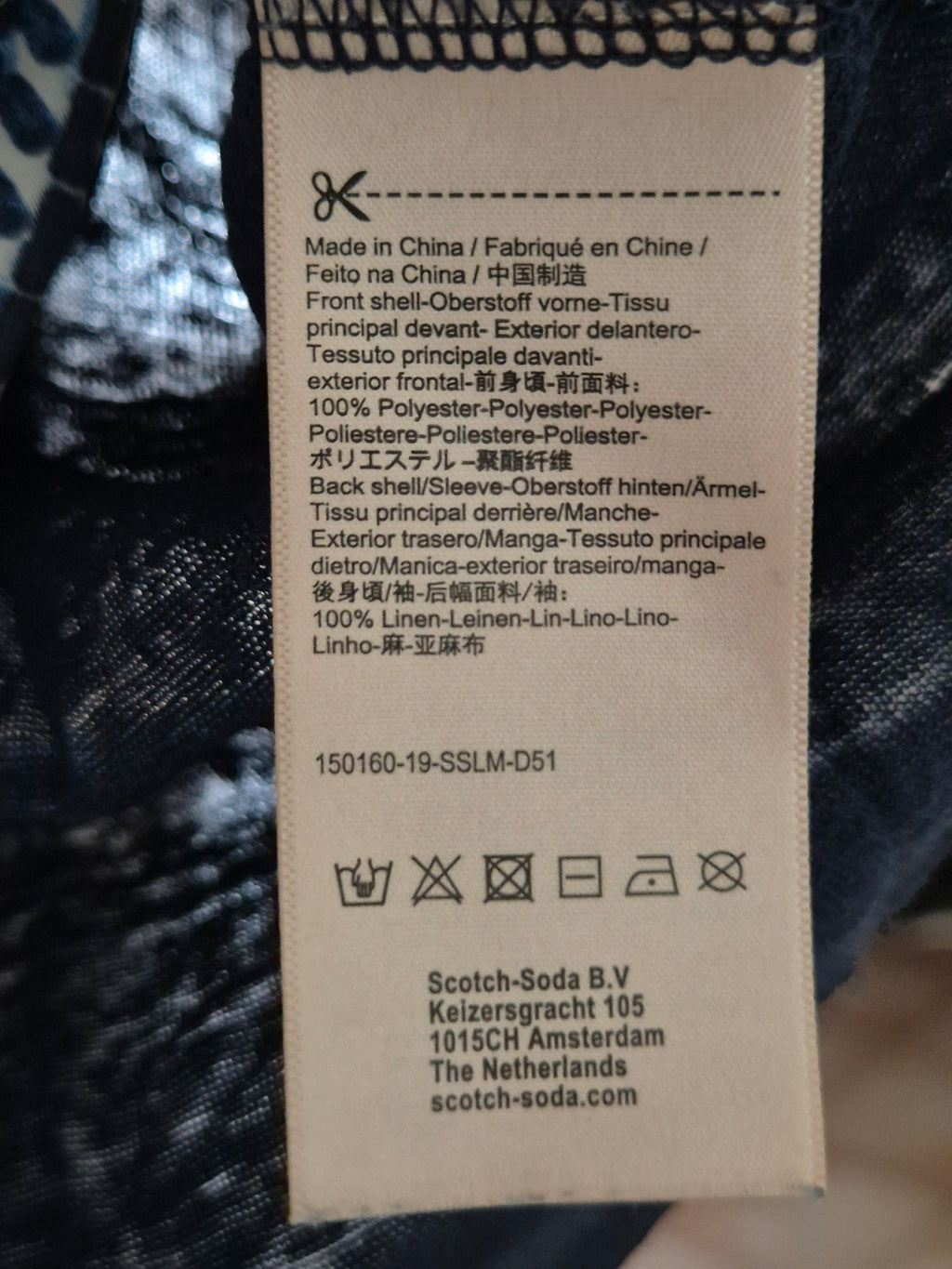 Scotch & Soda Raffia Town Damen T-Shirt XS Blau/Orange Leinen – Gut