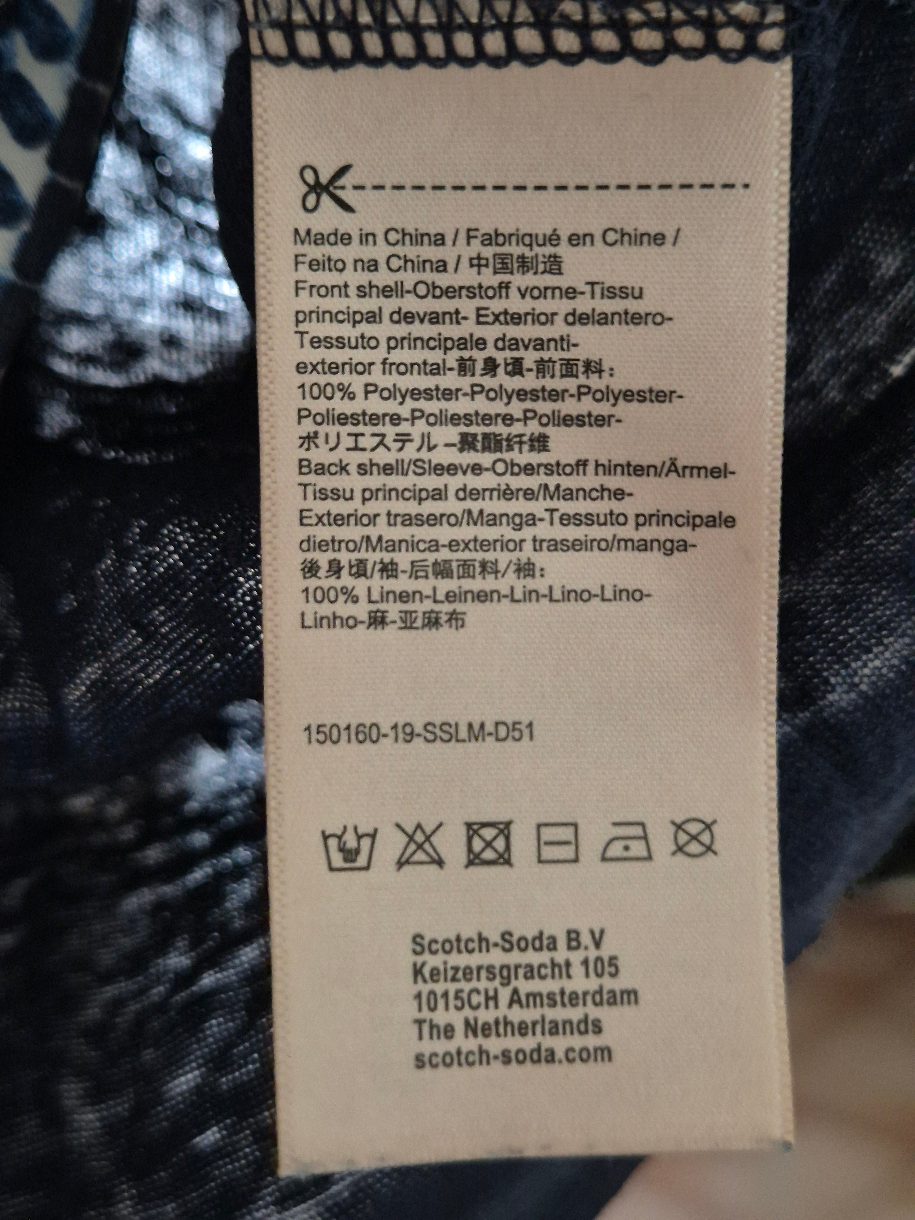 Scotch & Soda Raffia Town Damen T-Shirt XS Blau/Orange Leinen – Gut