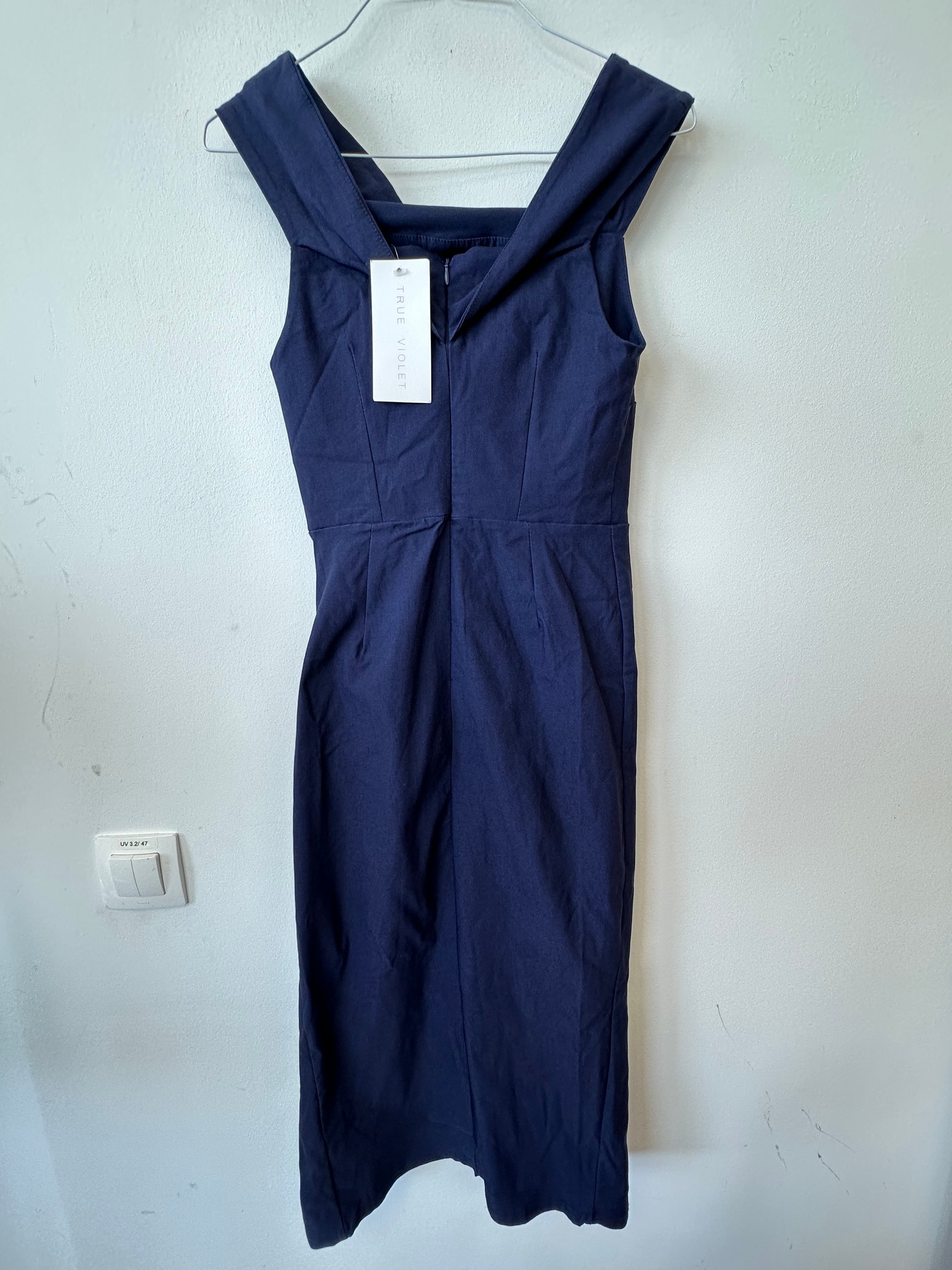 NWT True Violet Navy Midi Dress, Size M