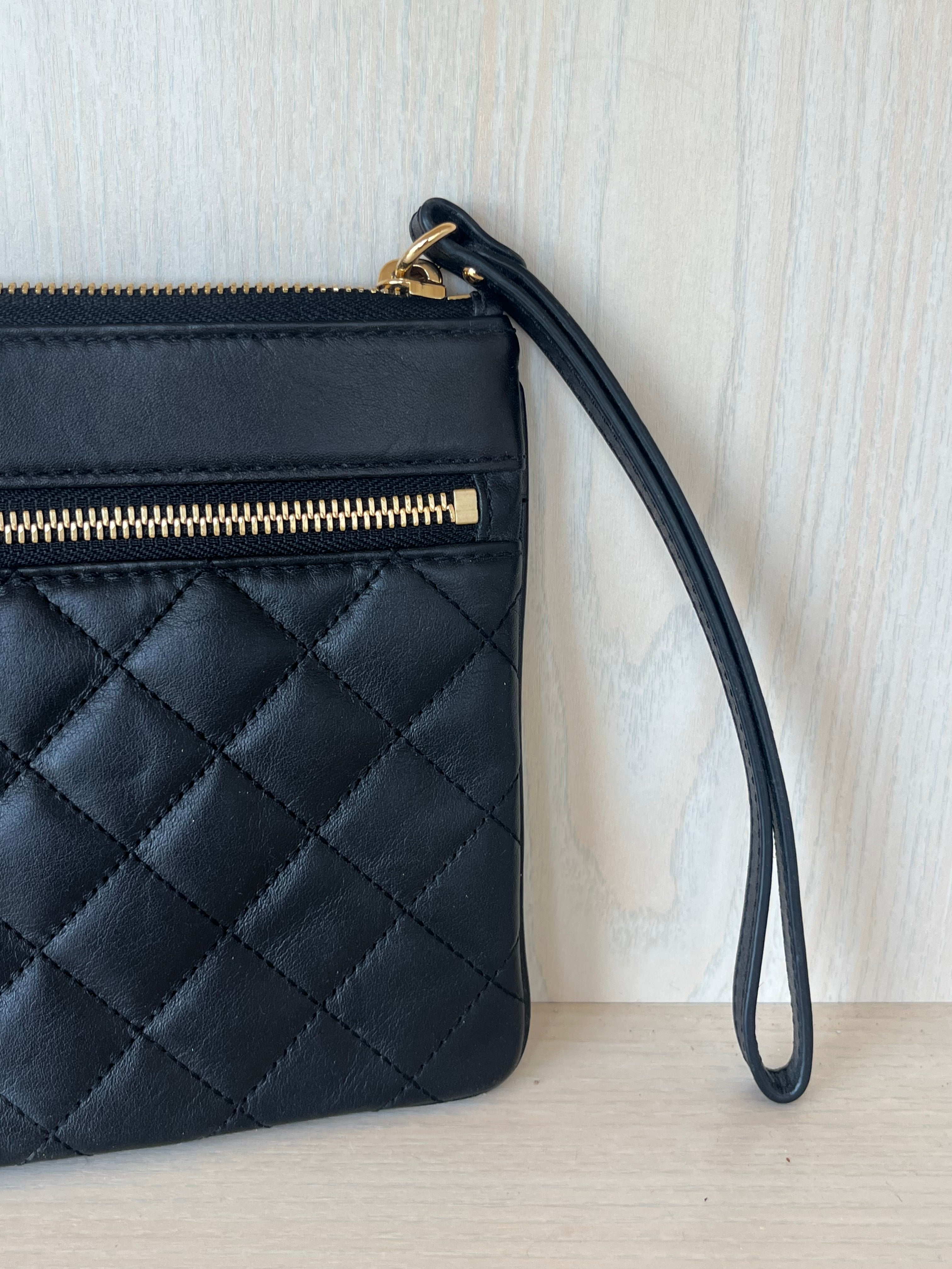 Michael Kors Jet Set Leder Clutch, Schwarz, Medium – Wie Neu
