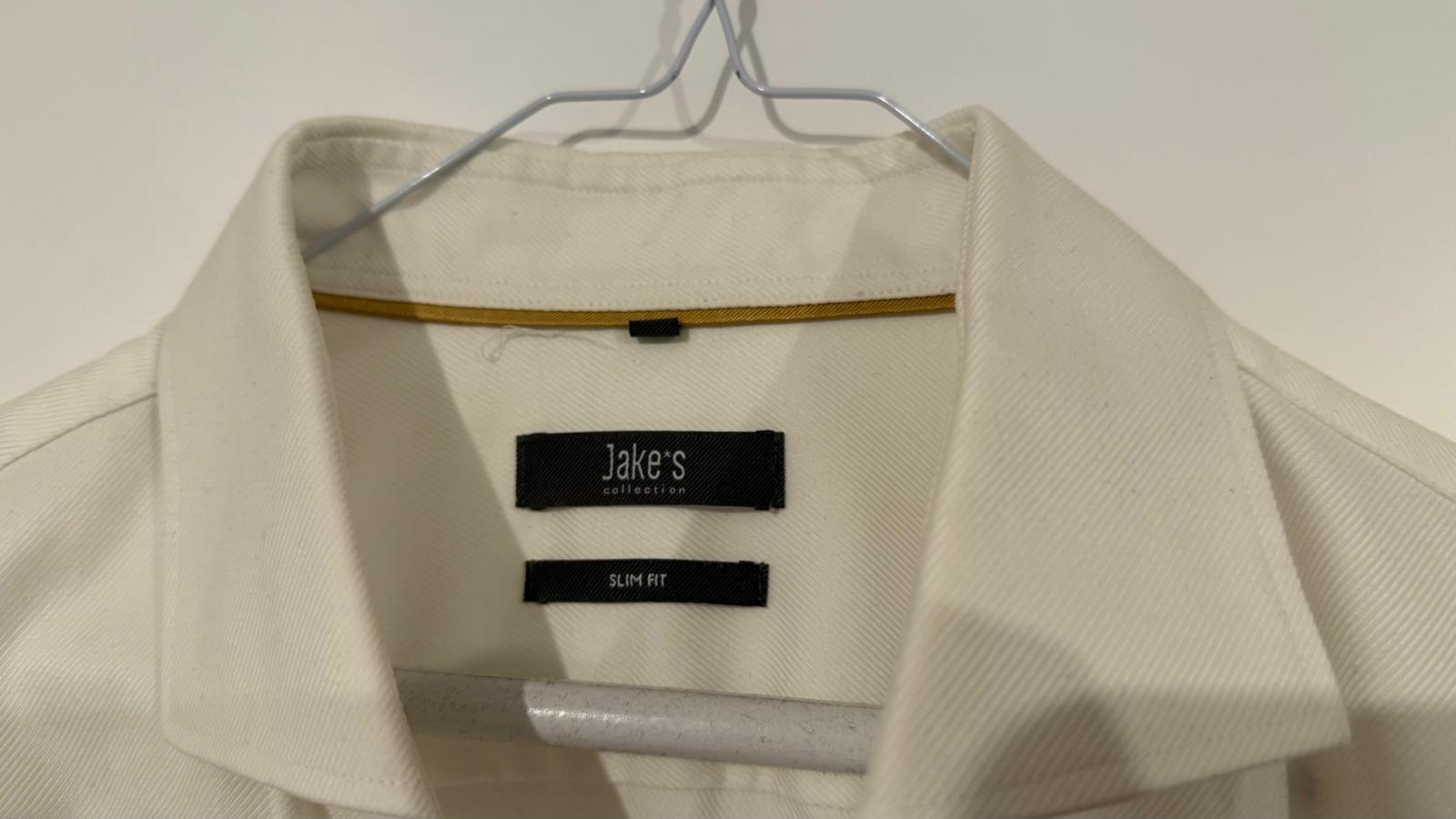 Jake's Slim-Fit Business Shirt | White | Size 42 | 100% Cotton | Good Condition