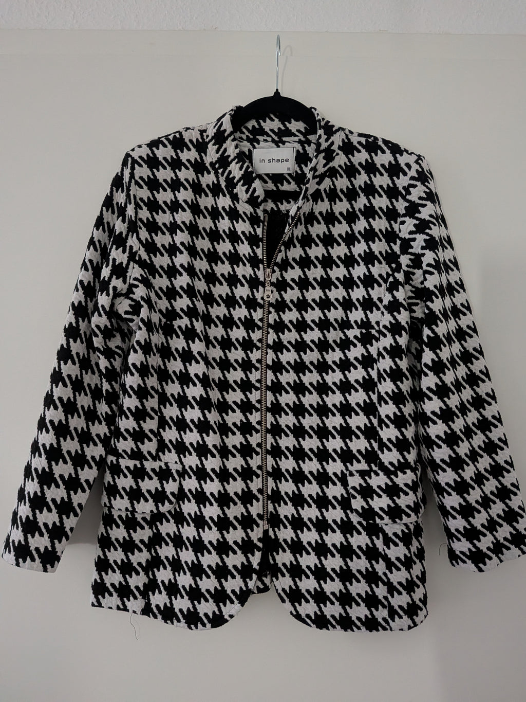 Leichter Hahnentritt-Jersey-Blazer von In Shape, XL, Schwarz-Weiß, sehr gut