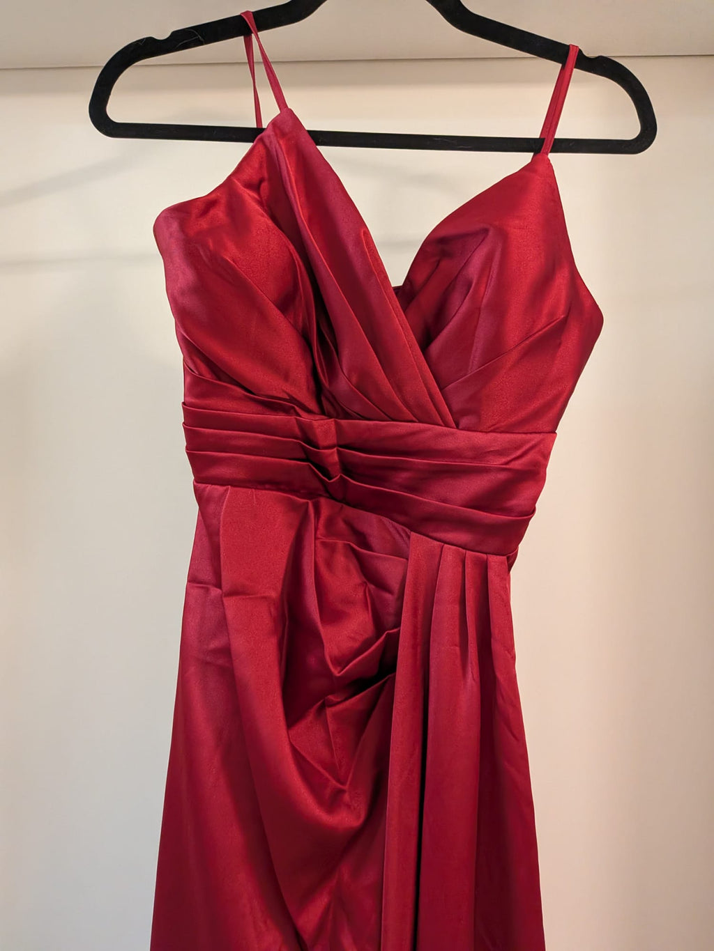 Rust Red Satin Evening Gown by Podyum Life, Like New, Size Unknown