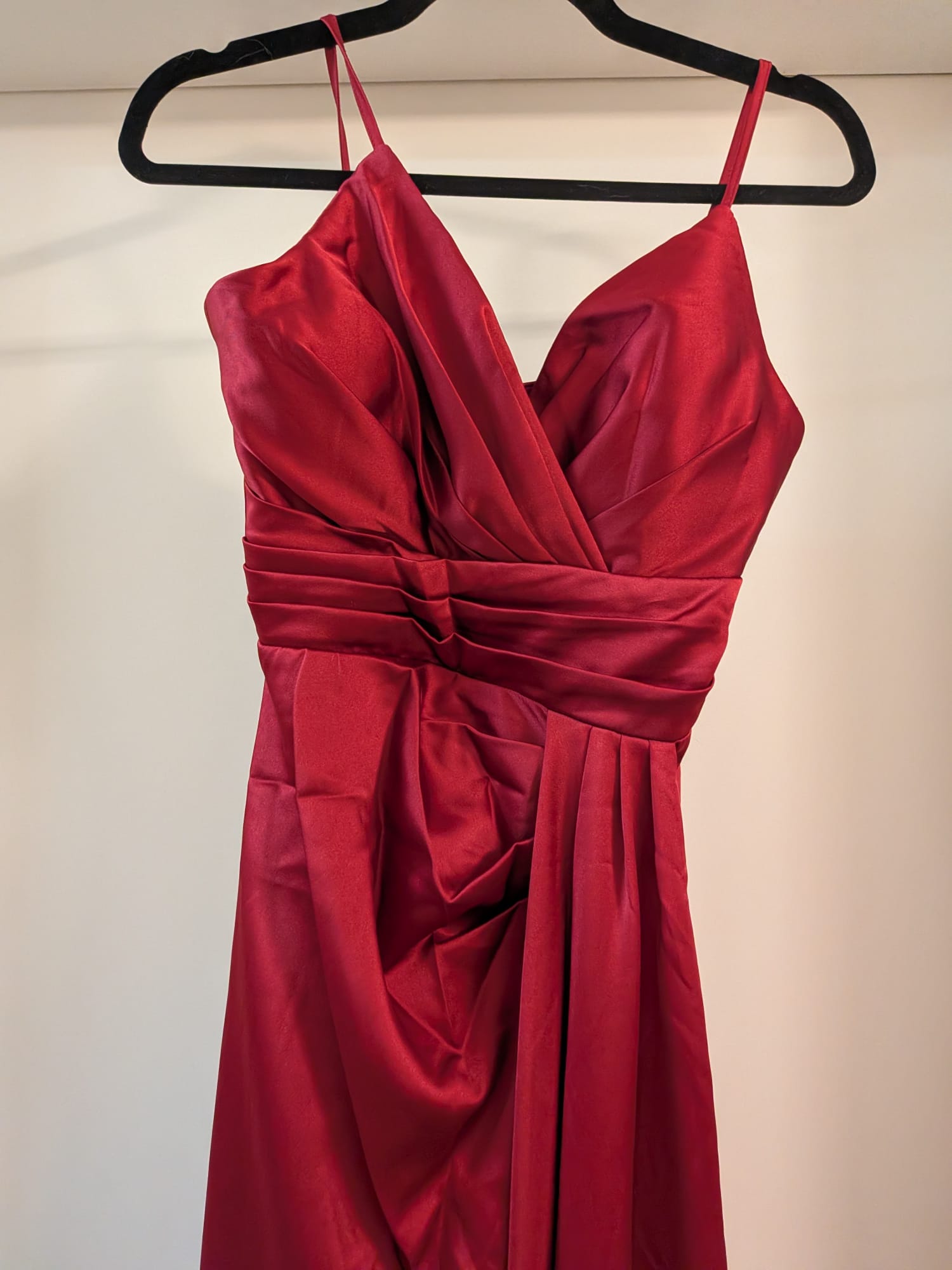 Rust Red Satin Evening Gown by Podyum Life, Like New, Size Unknown