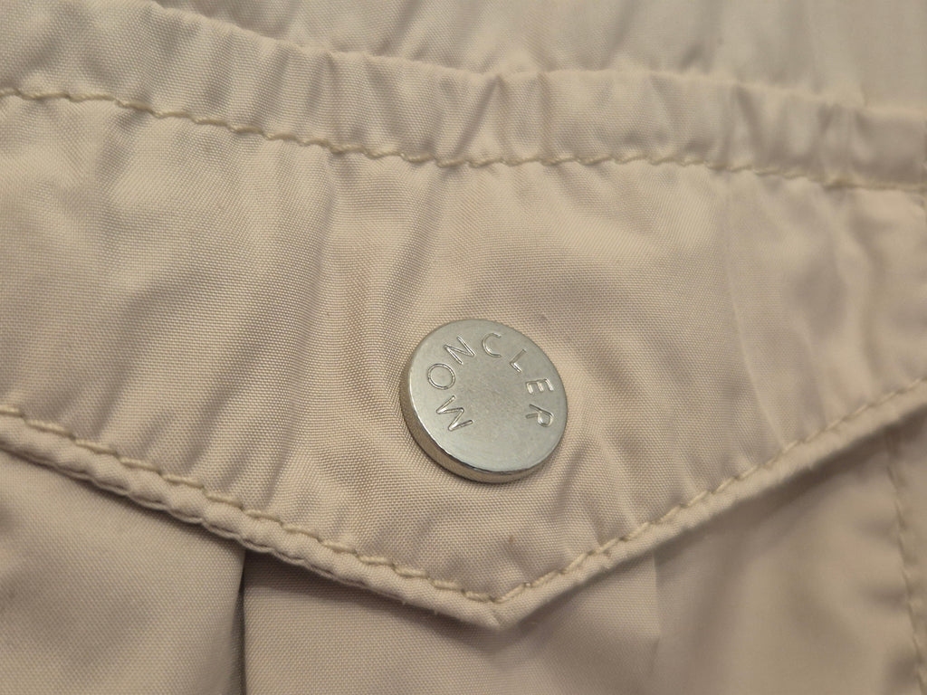 Moncler Women’s Field Jacket Size 2 (EU 38) Beige with Leather Trims Used