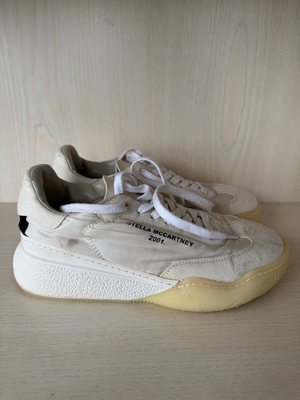 Stella McCartney Loop Sneaker Damen, Gr. 37, Weiß, Recyceltes Nylon, Gut
