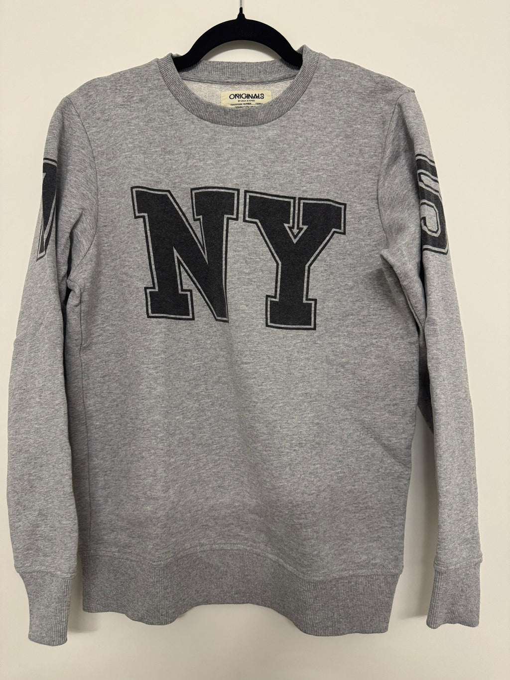 Jack & Jones Originals NYC Sweatshirt – Hellgrau, Größe S, Wie Neu
