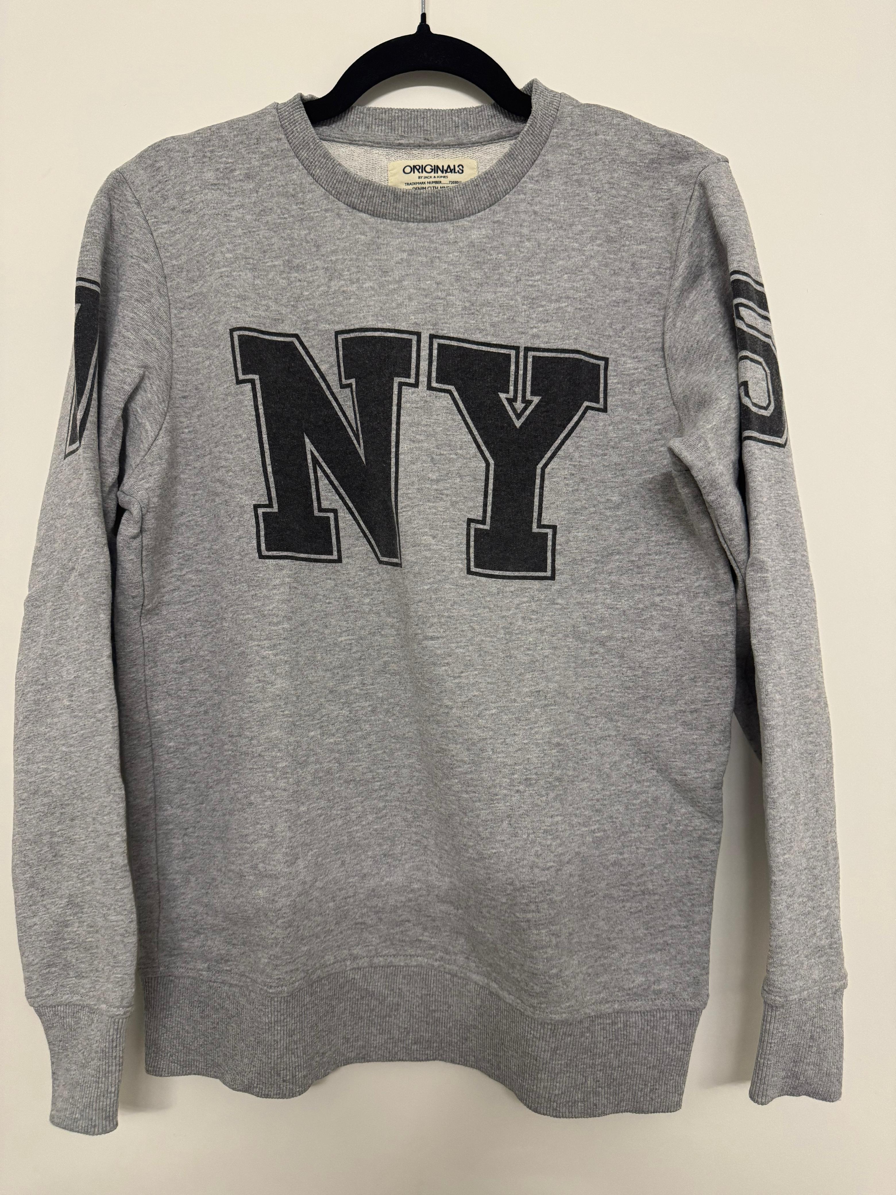 Jack & Jones Originals NYC Sweatshirt – Hellgrau, Größe S, Wie Neu