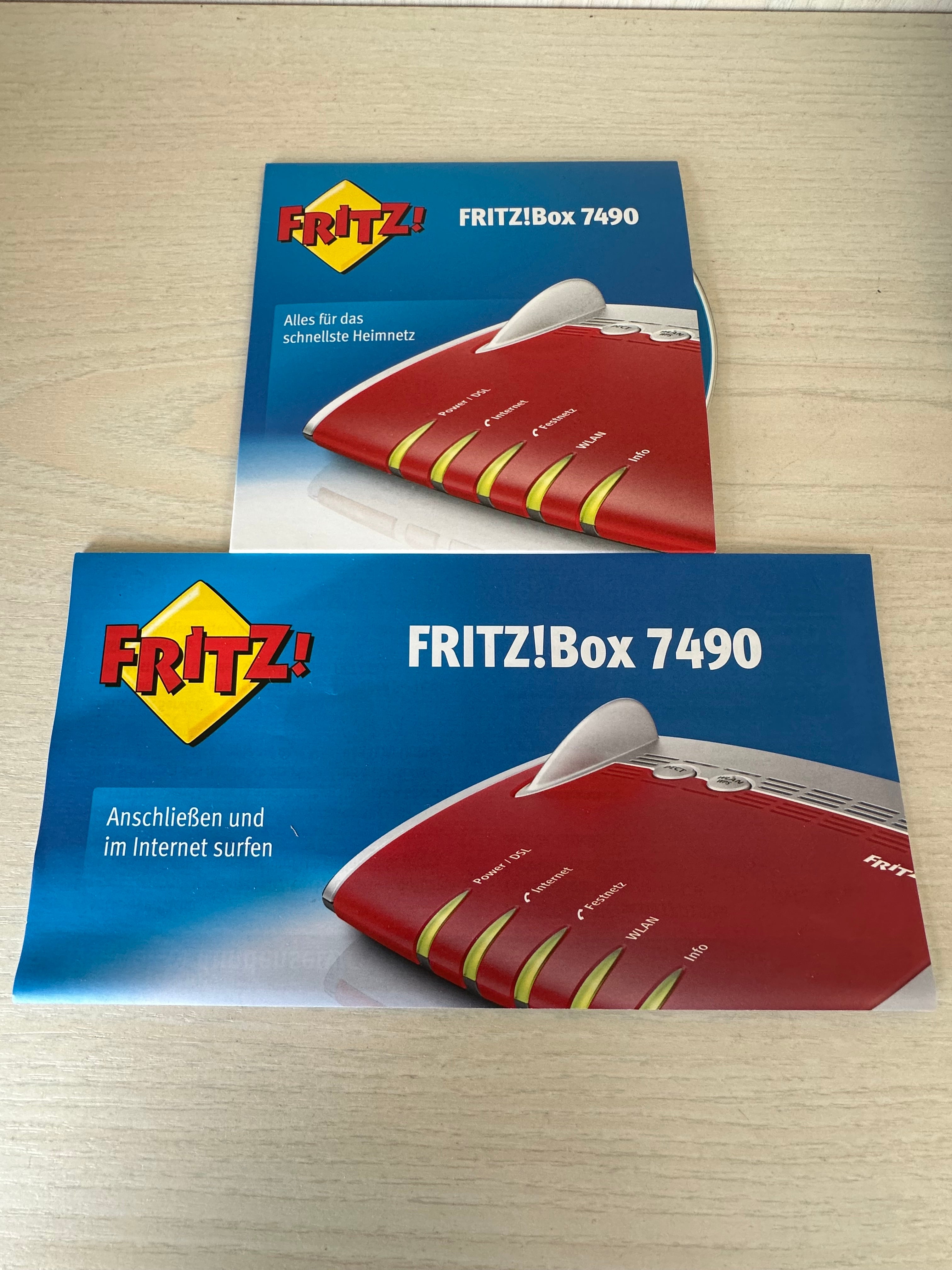 AVM FRITZ!Box 7490 – WLAN Router, Rot/Weiß, guter Zustand