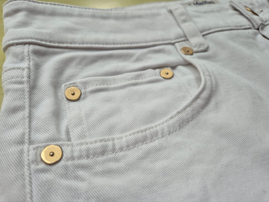 Max Mara Weiße Capri Jeans | Baumwollmix Stretch | Sehr gut | Gr. 38