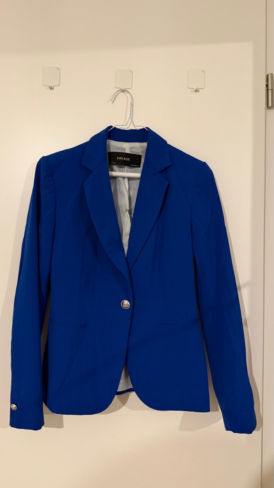 ZARA Basic Blazer Damen | Kobaltblau | EU 38 | Guter Zustand