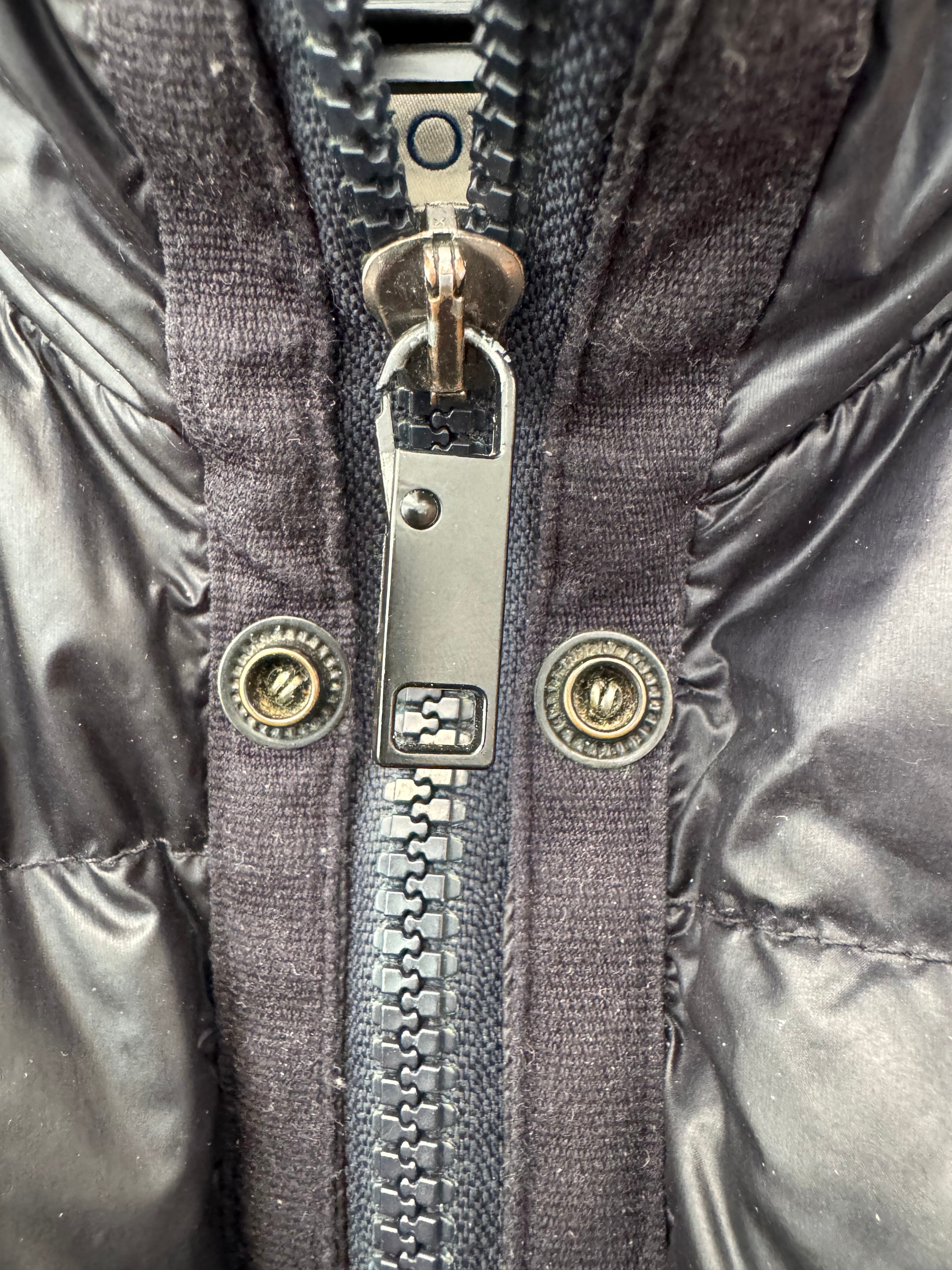 Moncler Maya Herren Daunenjacke Gr. 5 (L/XL) Schwarz – Sehr gut, Puffer, Strickkragen
