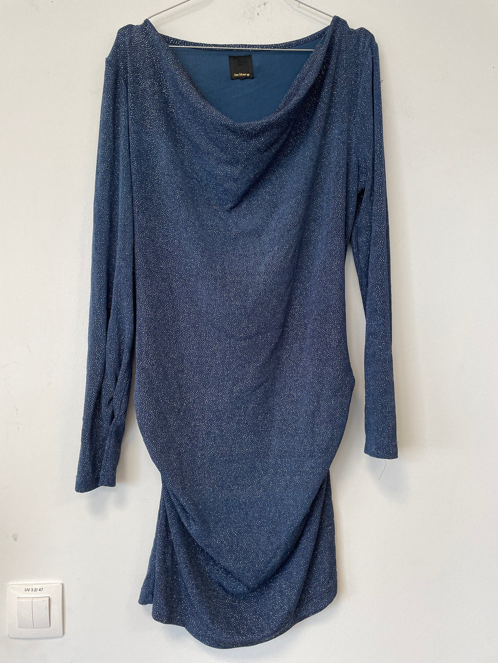 Ane Mone Kleid Navy Glitter, Größe M, Wie Neu