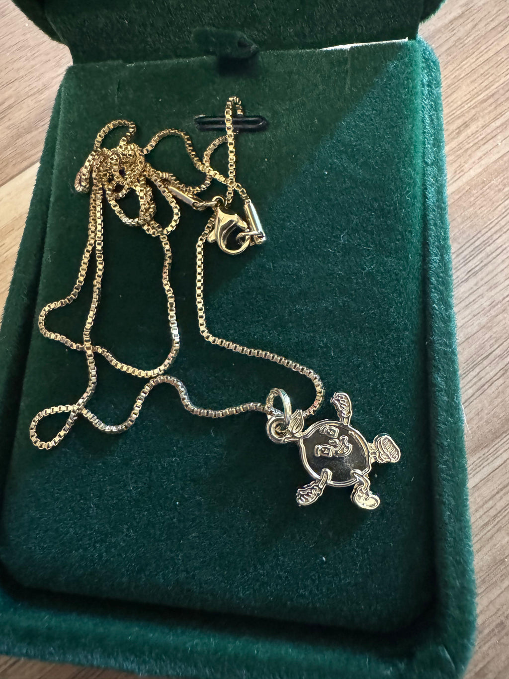 Bram’s Fruit Turtle Pendant Necklace, 18K Gold, Like New, with Case