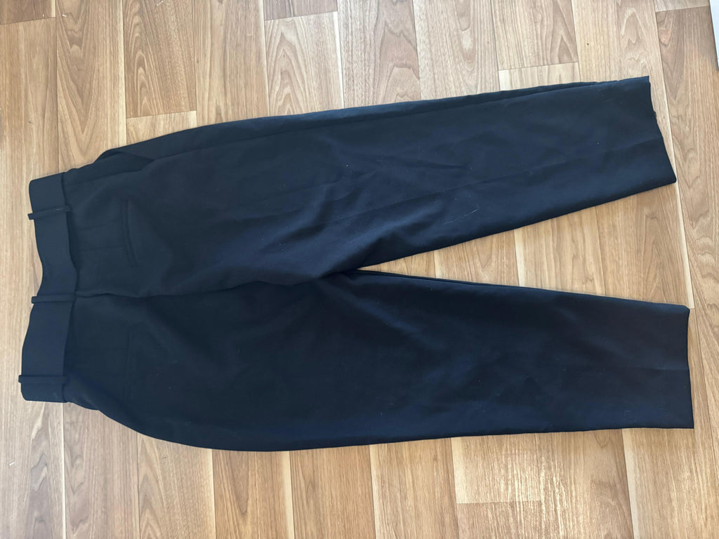 ZARA Paperbag Trousers – Black, Size L, with Belt, Very Good Condition