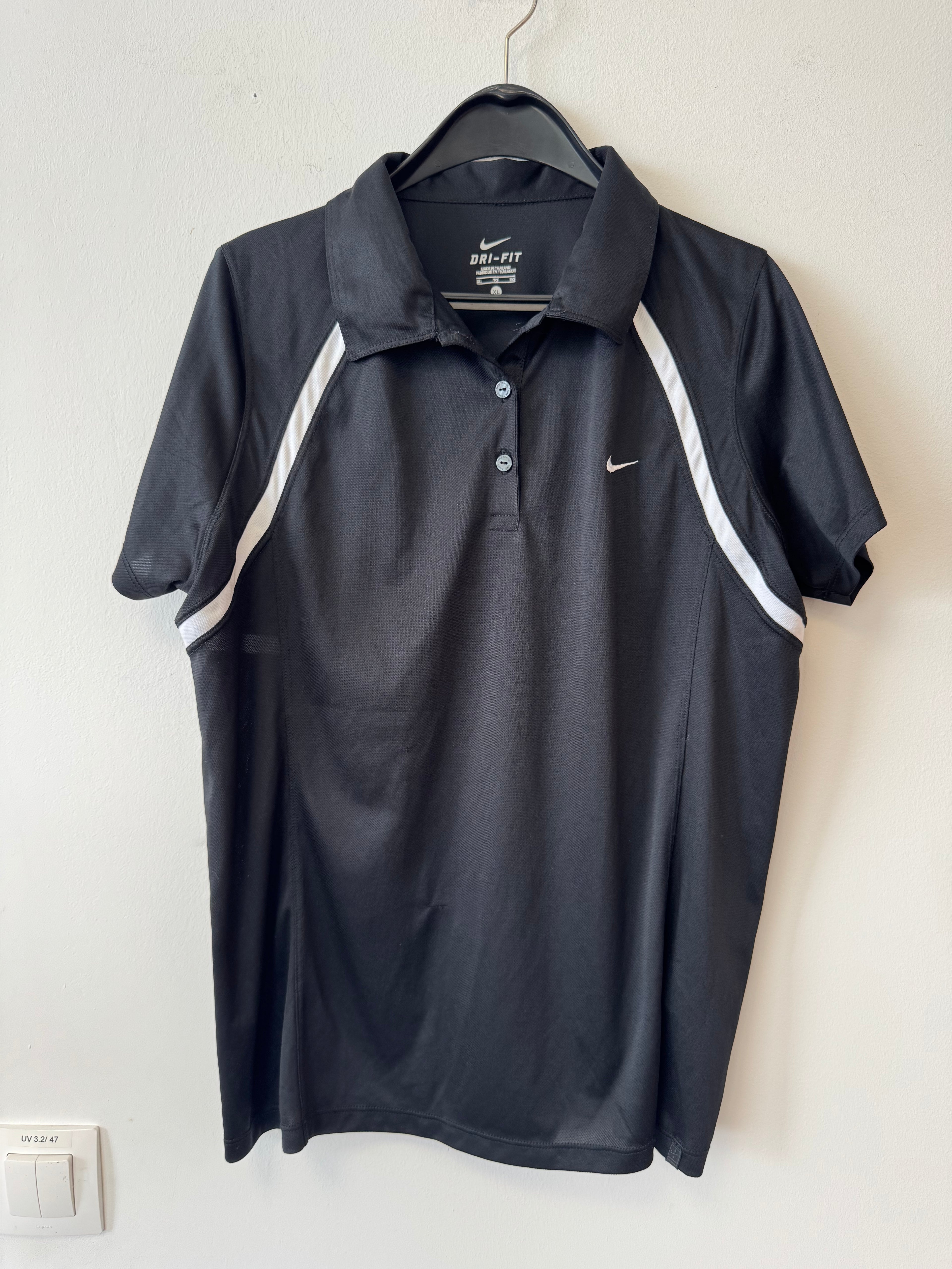 Nike Dri-FIT Golf Polo XL Schwarz/Weiß – Guter Zustand