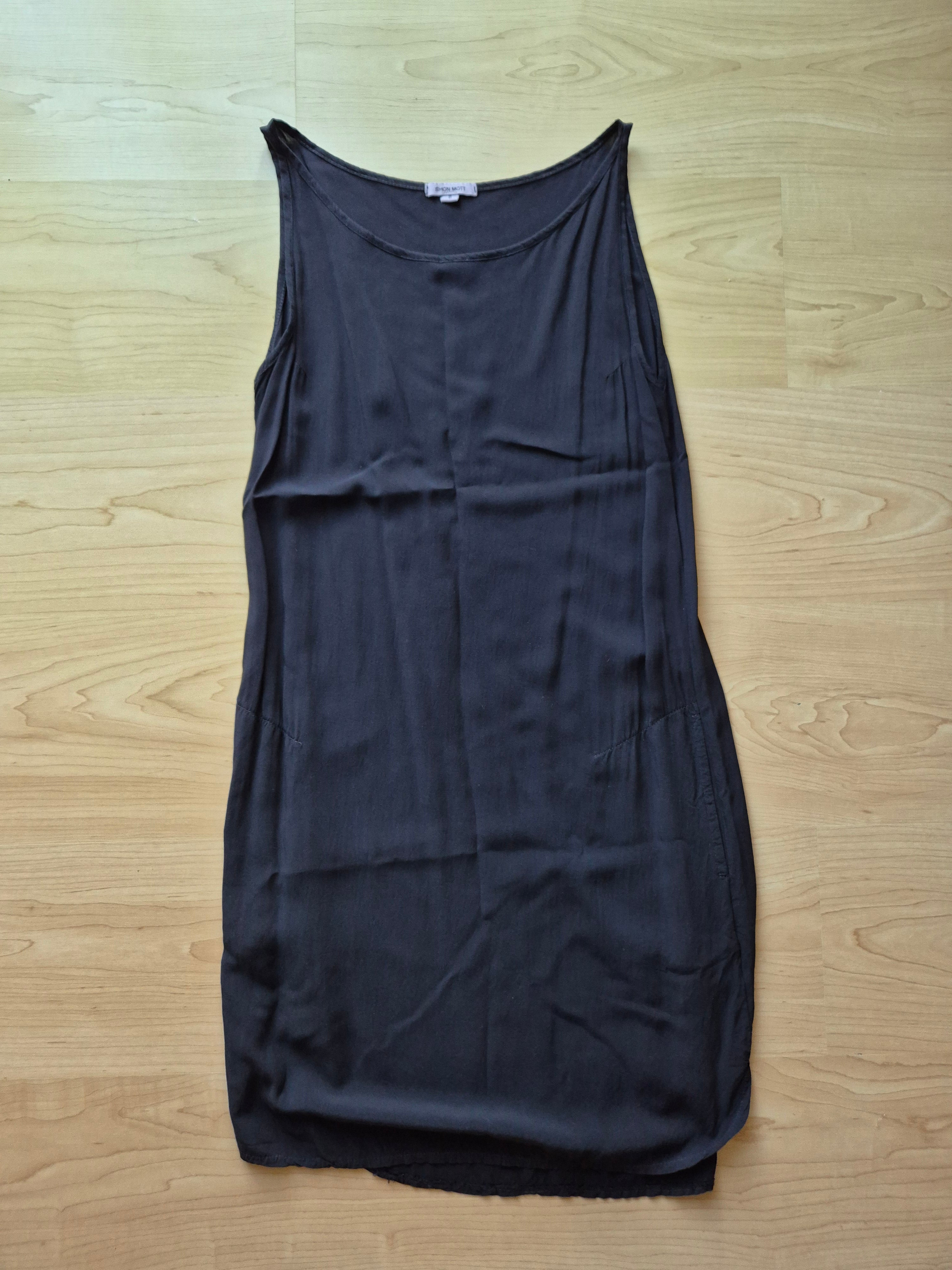 Shon Mott Black Slip Dress S Minimalist Wardrobe Staple Good Condition