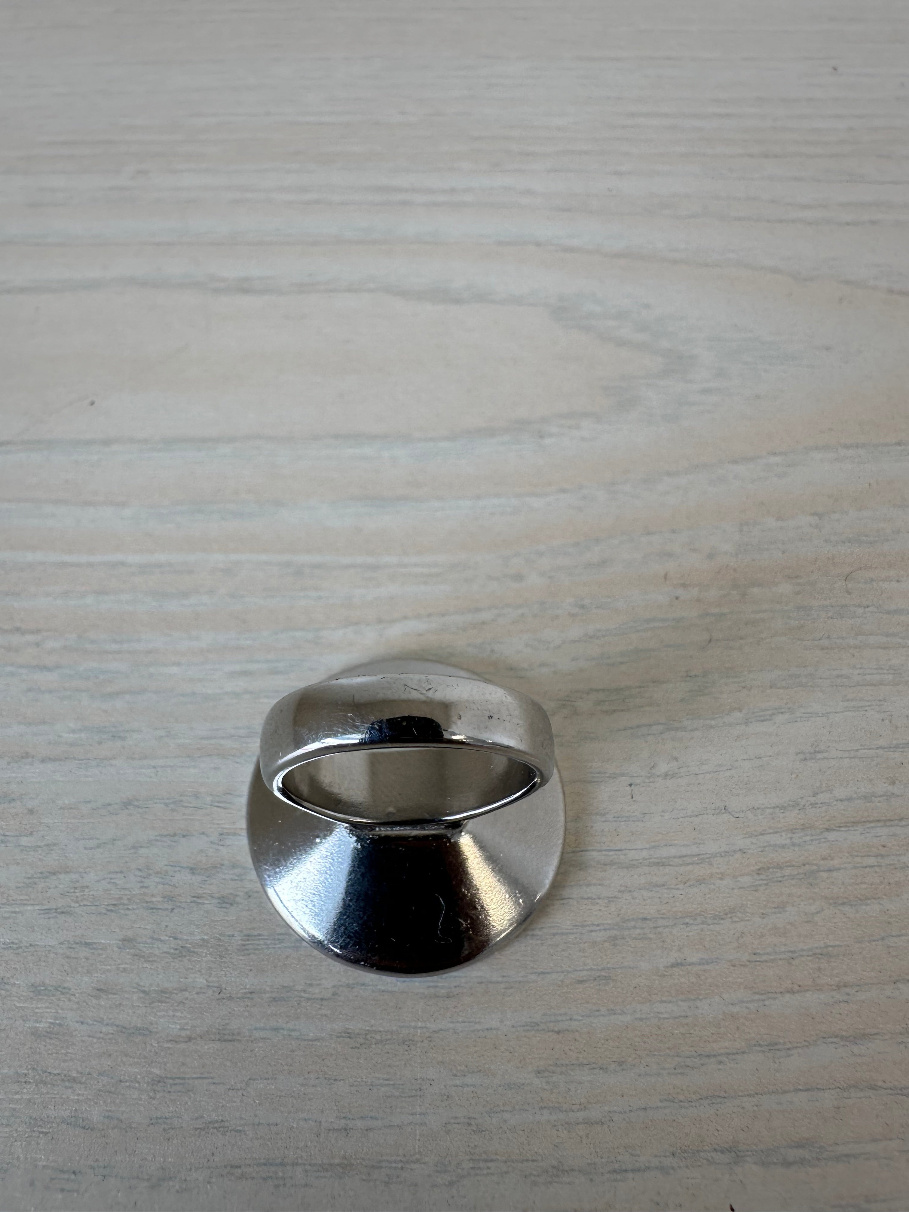 Unbranded Statement Ring – Sterling Silver Pink Mother of Pearl, Adjustable, Good