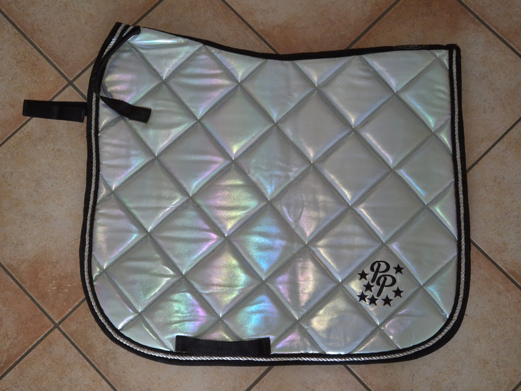 PP Equestrian “Aphrodite” Iridescent Silver Dressage Saddle Pad, Standard, VG