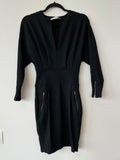 Stella McCartney Tailored Midi Dress Black Size 36 Compact Knit Very Good