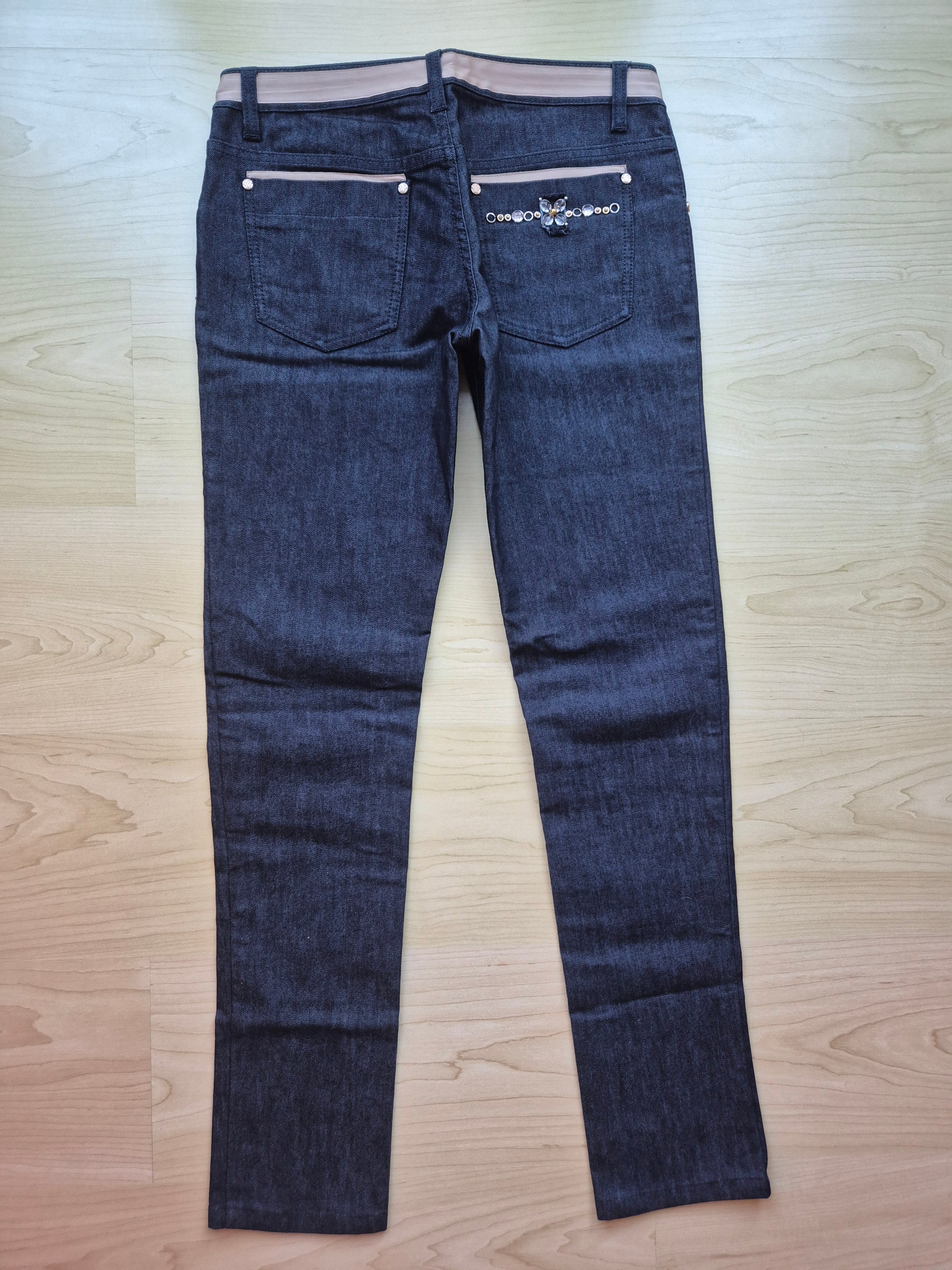 Versace Jeans Couture Kristall-Jeans – Dunkelblau, Größe 26, Wie Neu