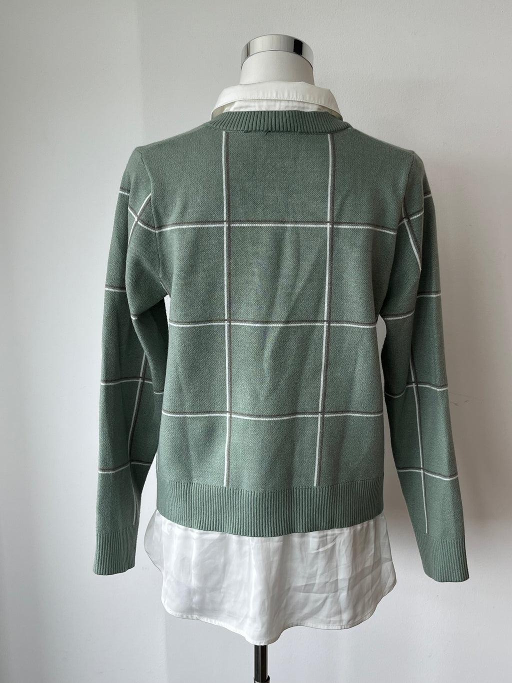 Jones & Co Damen Argyle Pullover, Teal, Größe L – beschädigt