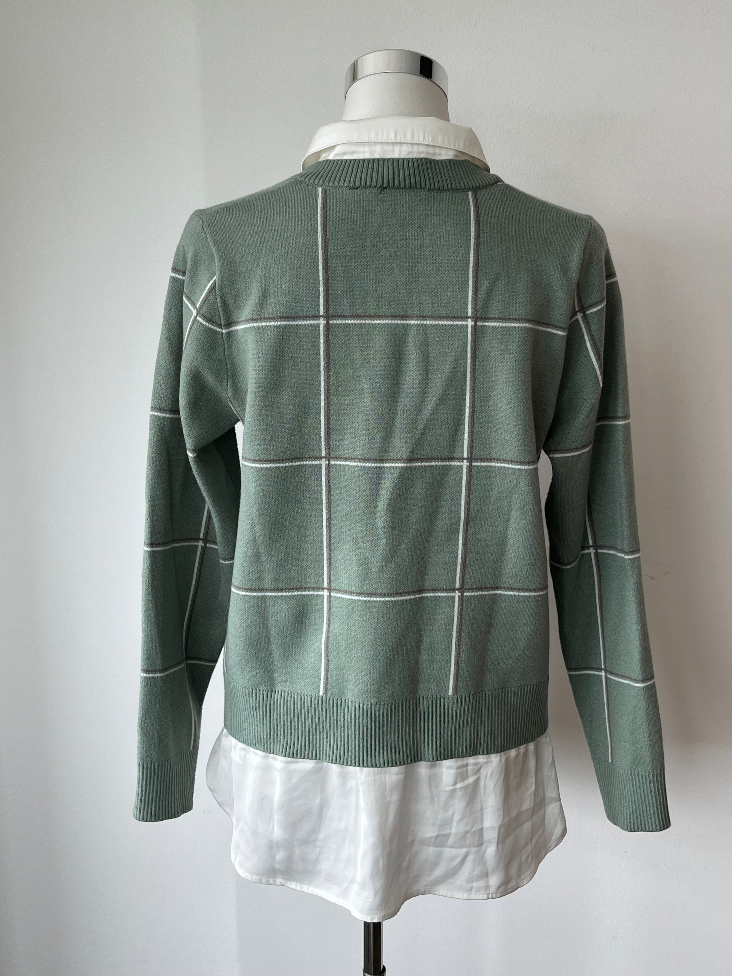 Jones & Co Damen Argyle Pullover, Teal, Größe L – beschädigt