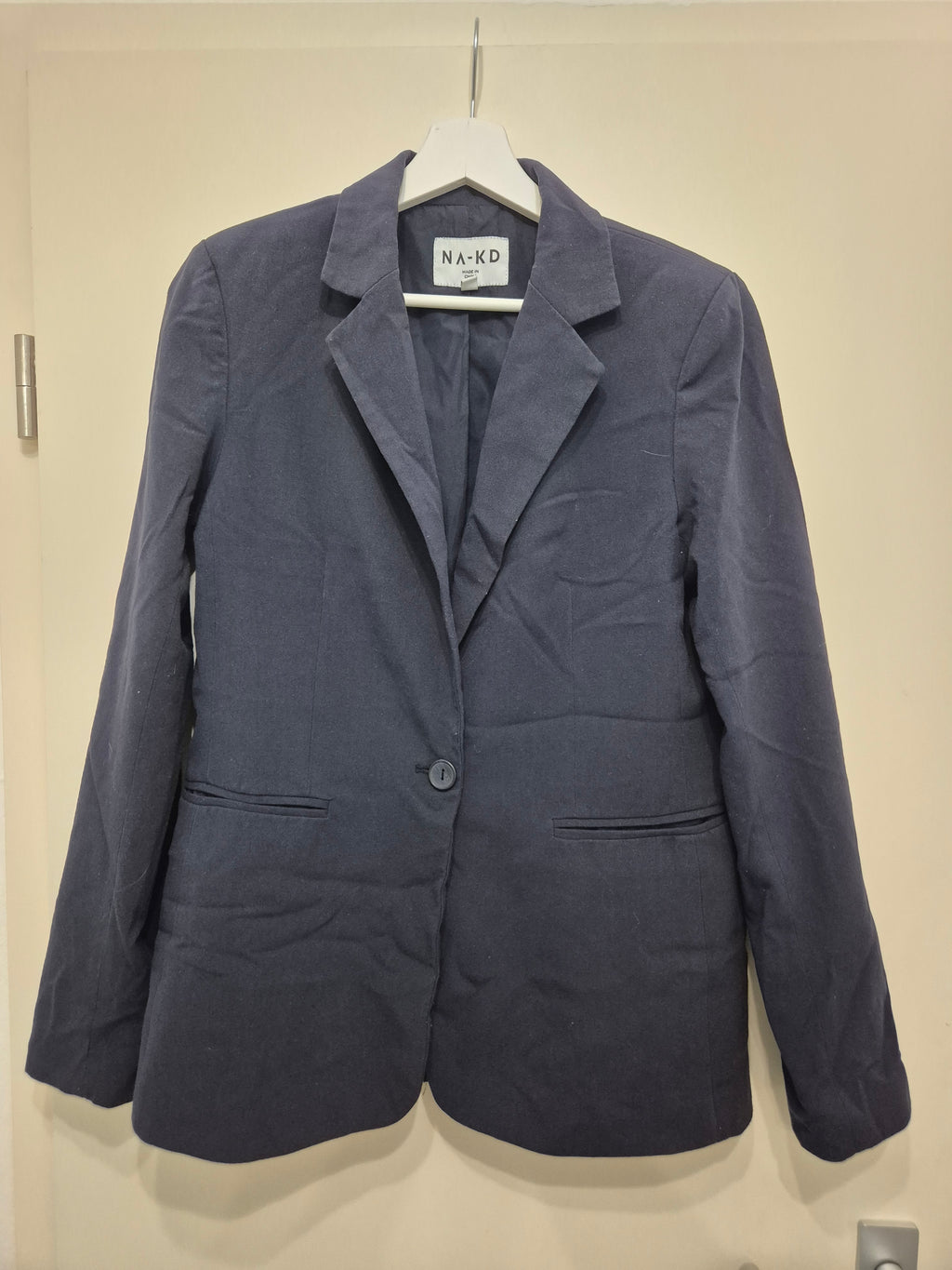 NA-KD Classic Blazer Navy Blau Gr. 36 Polyester-Mix Zustand Gut