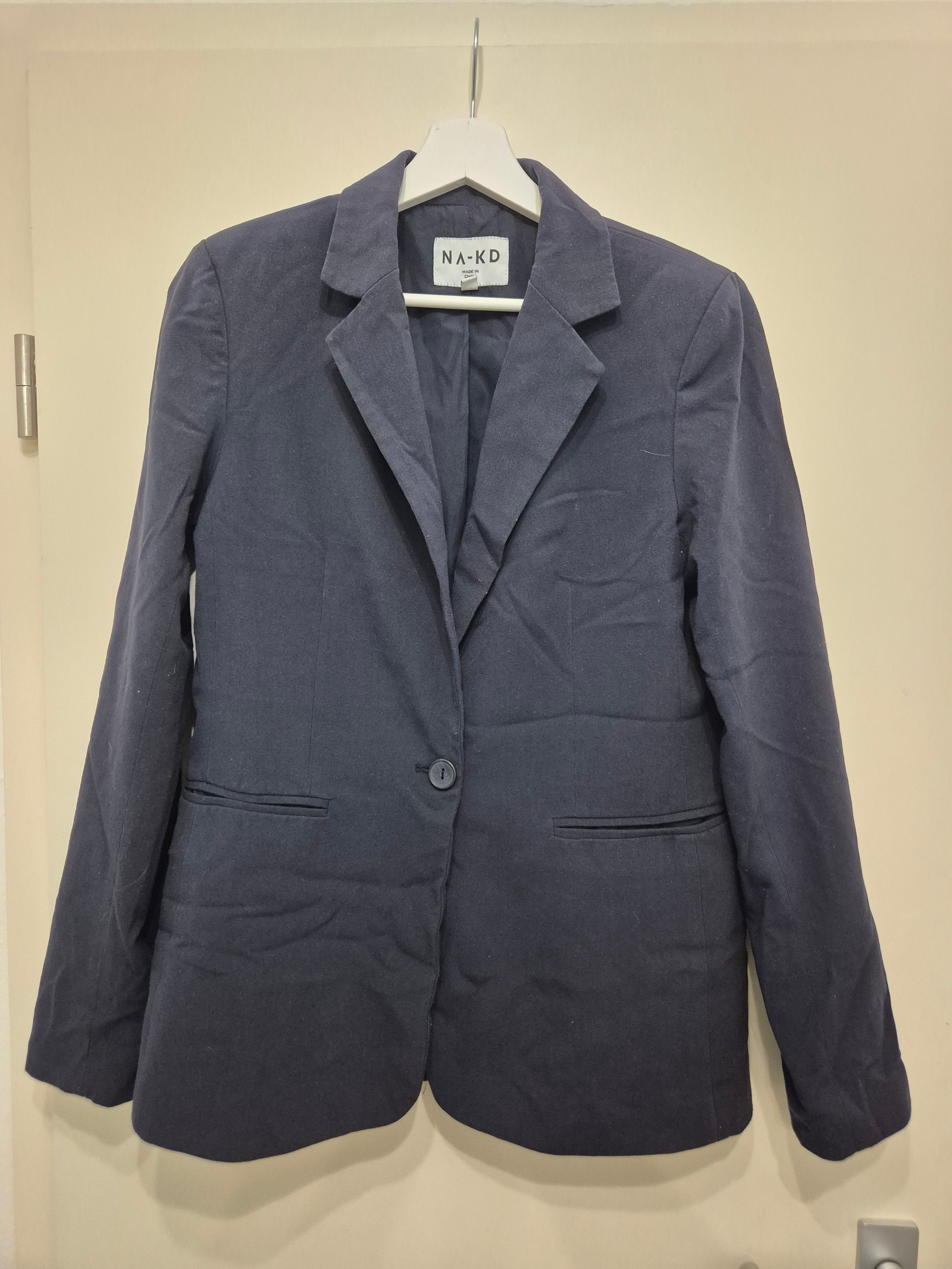 NA-KD Classic Blazer Navy Blau Gr. 36 Polyester-Mix Zustand Gut