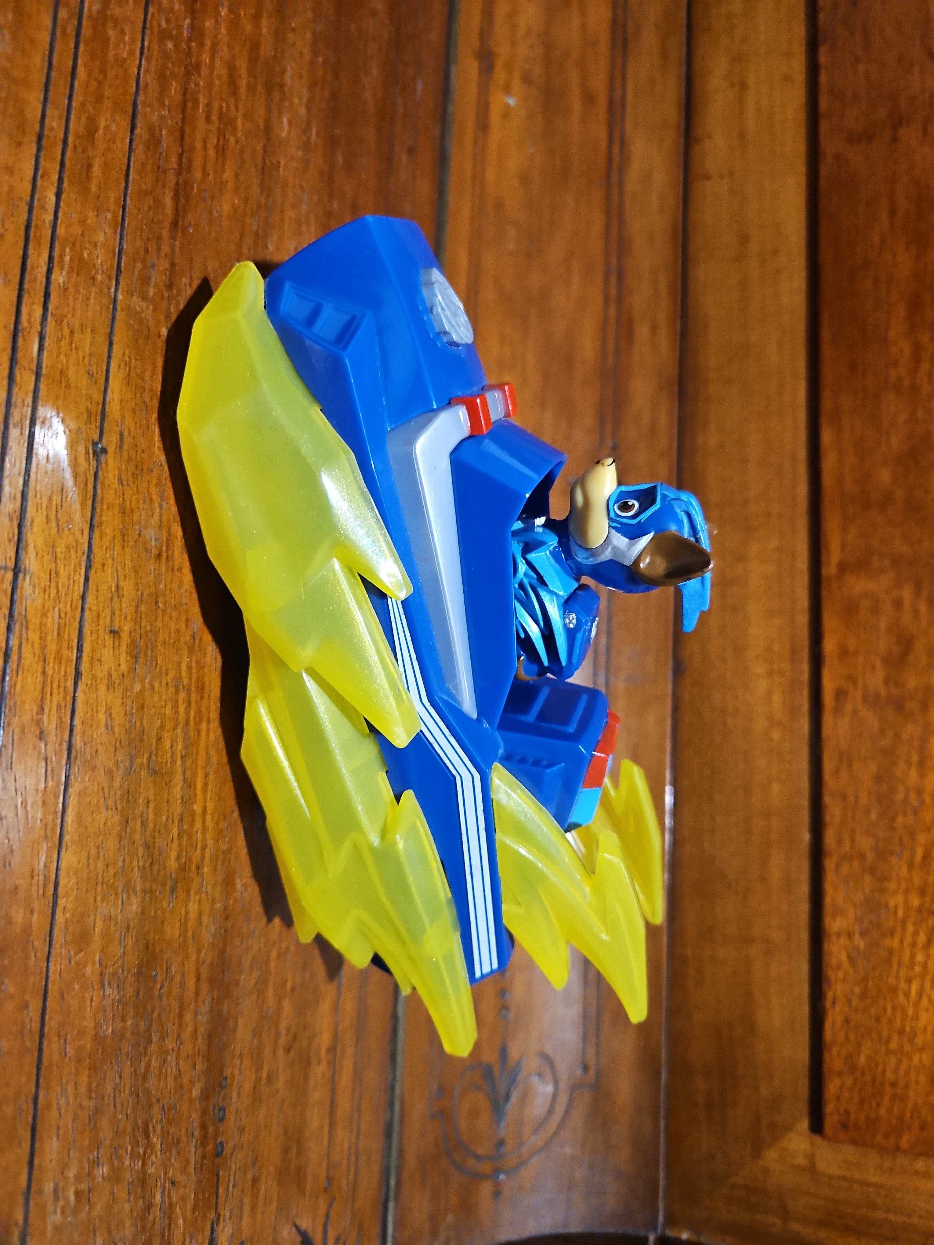 Paw Patrol Mighty Pups Charged Up Chase Deluxe Fahrzeug + Figur, Blau, Sehr Gut