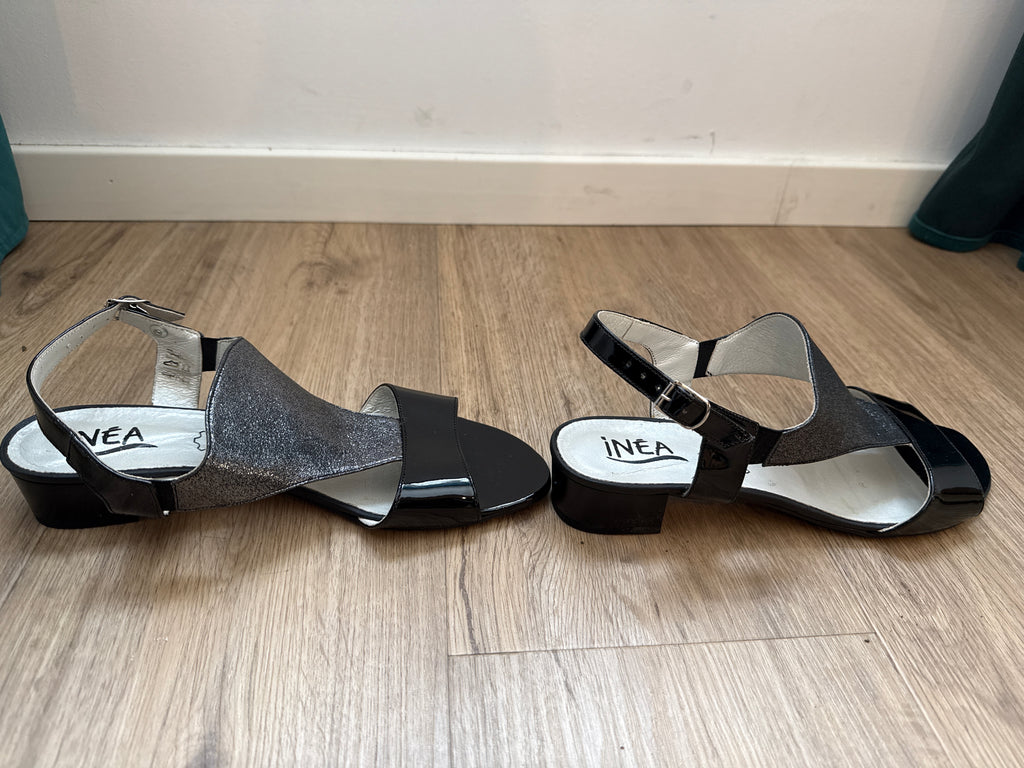 INÉA Slingback-Sandalen Leder, Gr. 39, Schwarz, sehr guter Zustand
