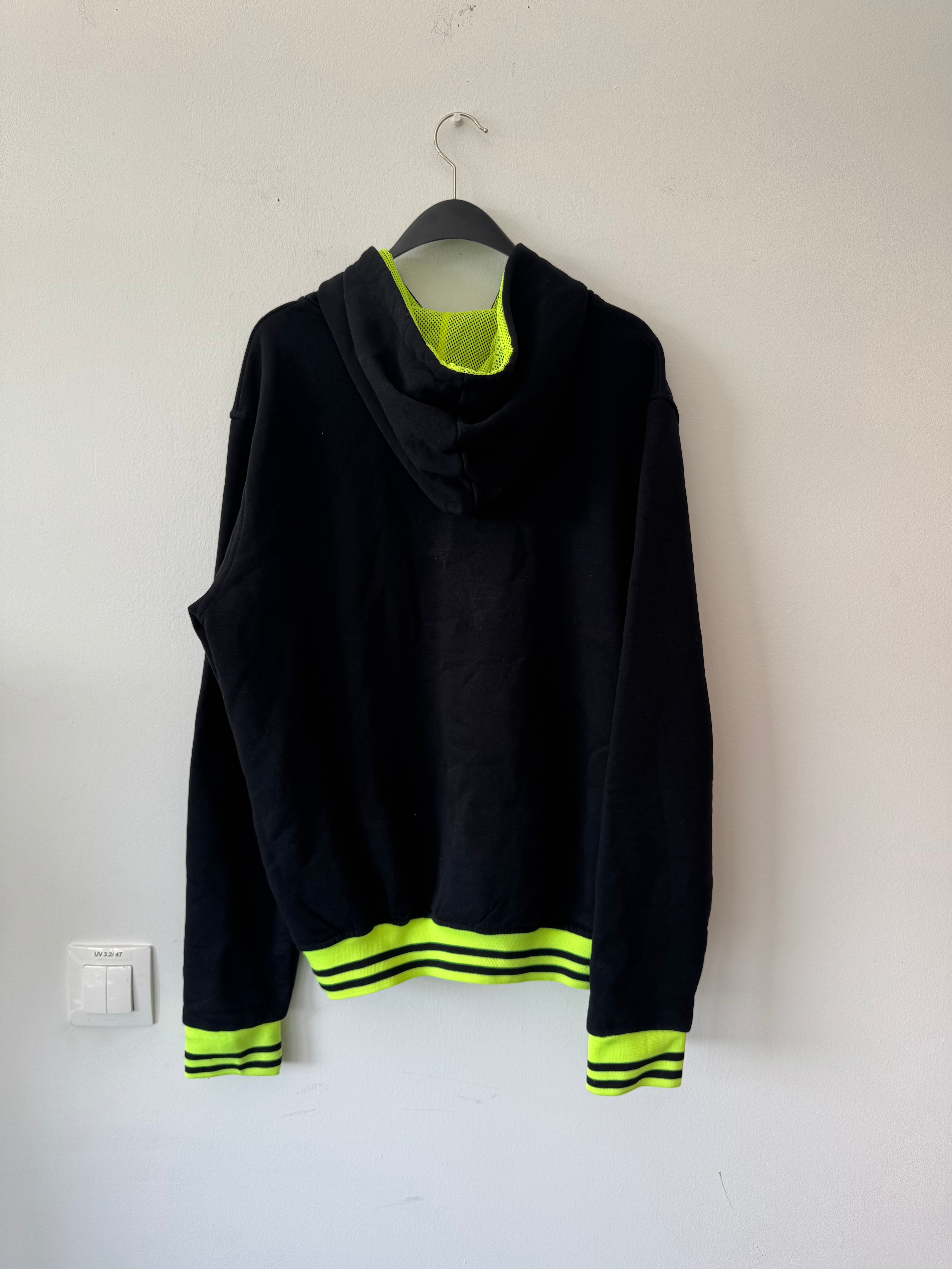 RAFF & TAFF Hoodie – Schwarz mit Neon-Grün, Größe L, Neu
