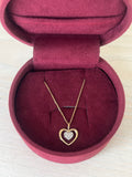 Atelier du Diamant Herz-Kette – 18K vergoldet, 925 Silber, Diamant, Wie Neu