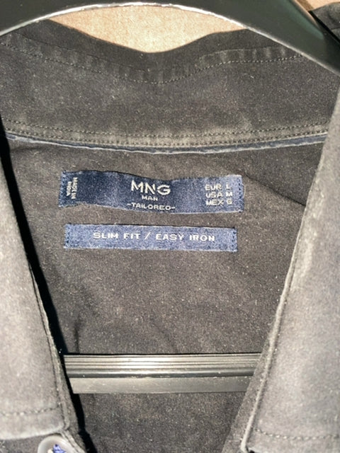 MNG MAN Slim Fit Hemd, Schwarz, Gr. L (EU)/M (US), Gebraucht